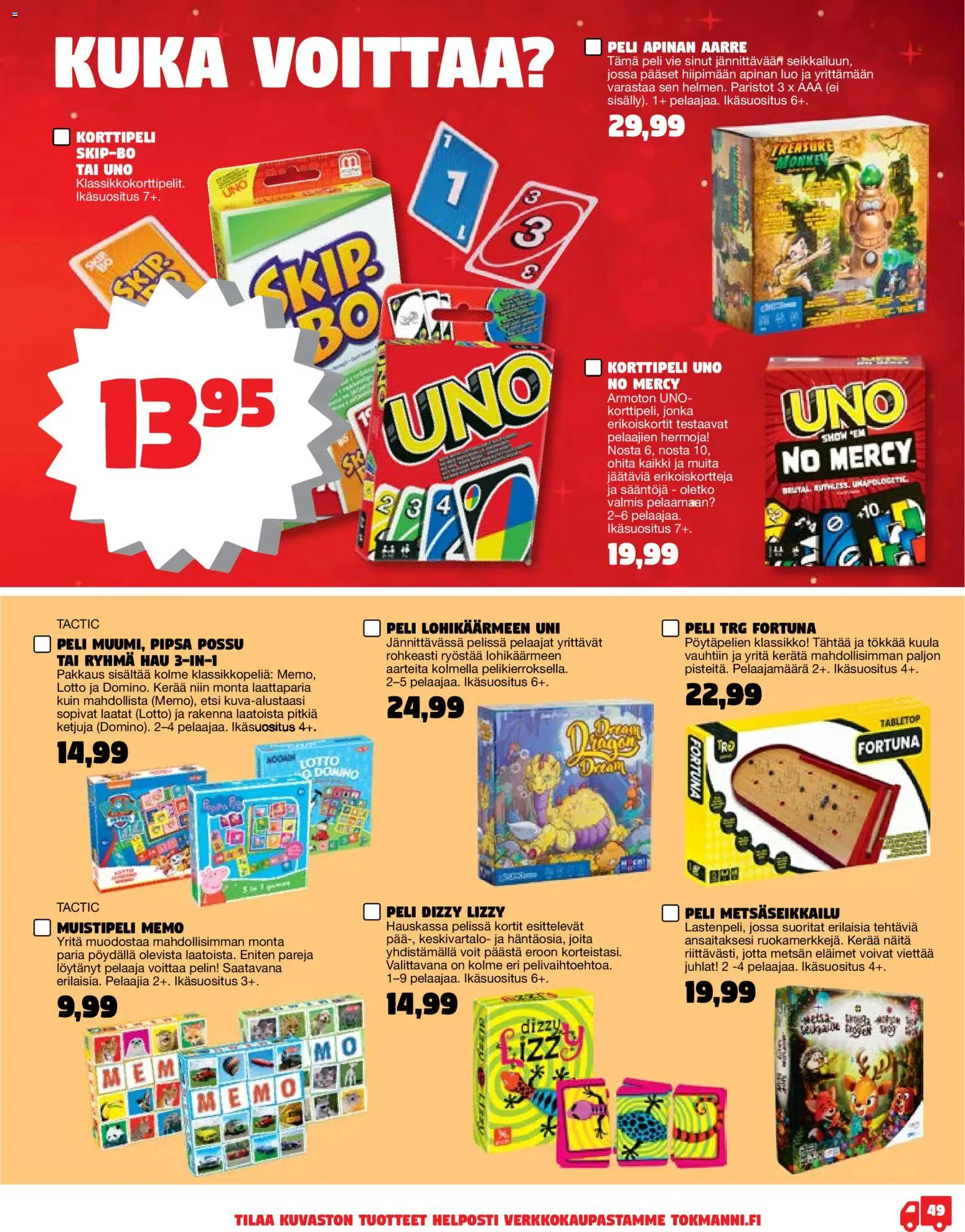 Tokmanni - Joululelukuvasto – voimassa 03.11.2025 alkaen | Sivu: 49 | Tuotteet: Paristot, Peli