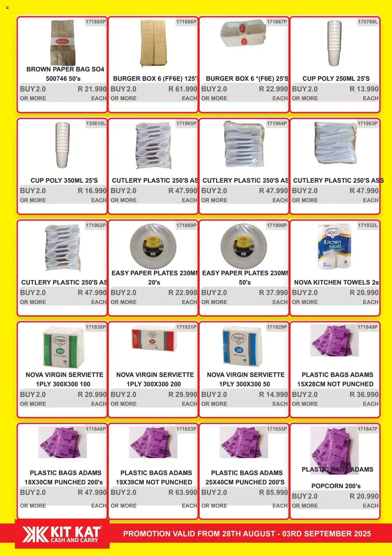KIT KAT Cash & Carry - Weekly Traders Special │ valid from 28.08.2025 | Page: 37 | Products: Bag, Towel, Paper, Paper plates