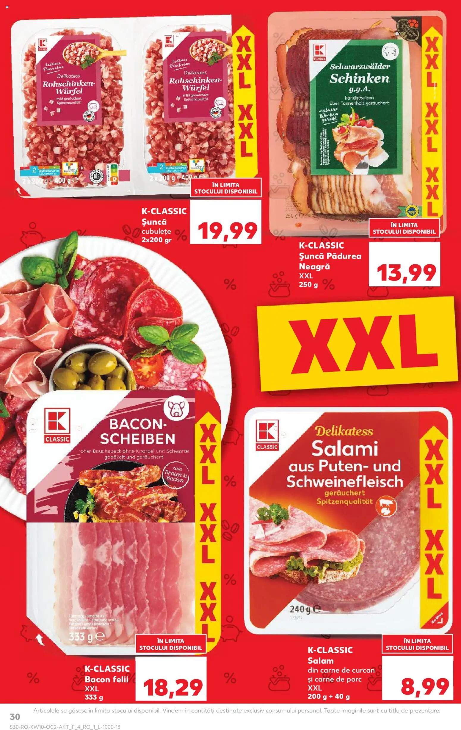 Kaufland RO akciós ujság - amely érvényes a következő dátumtól: 04.03.2026 | Oldal: 30 | Termékek: Bacon