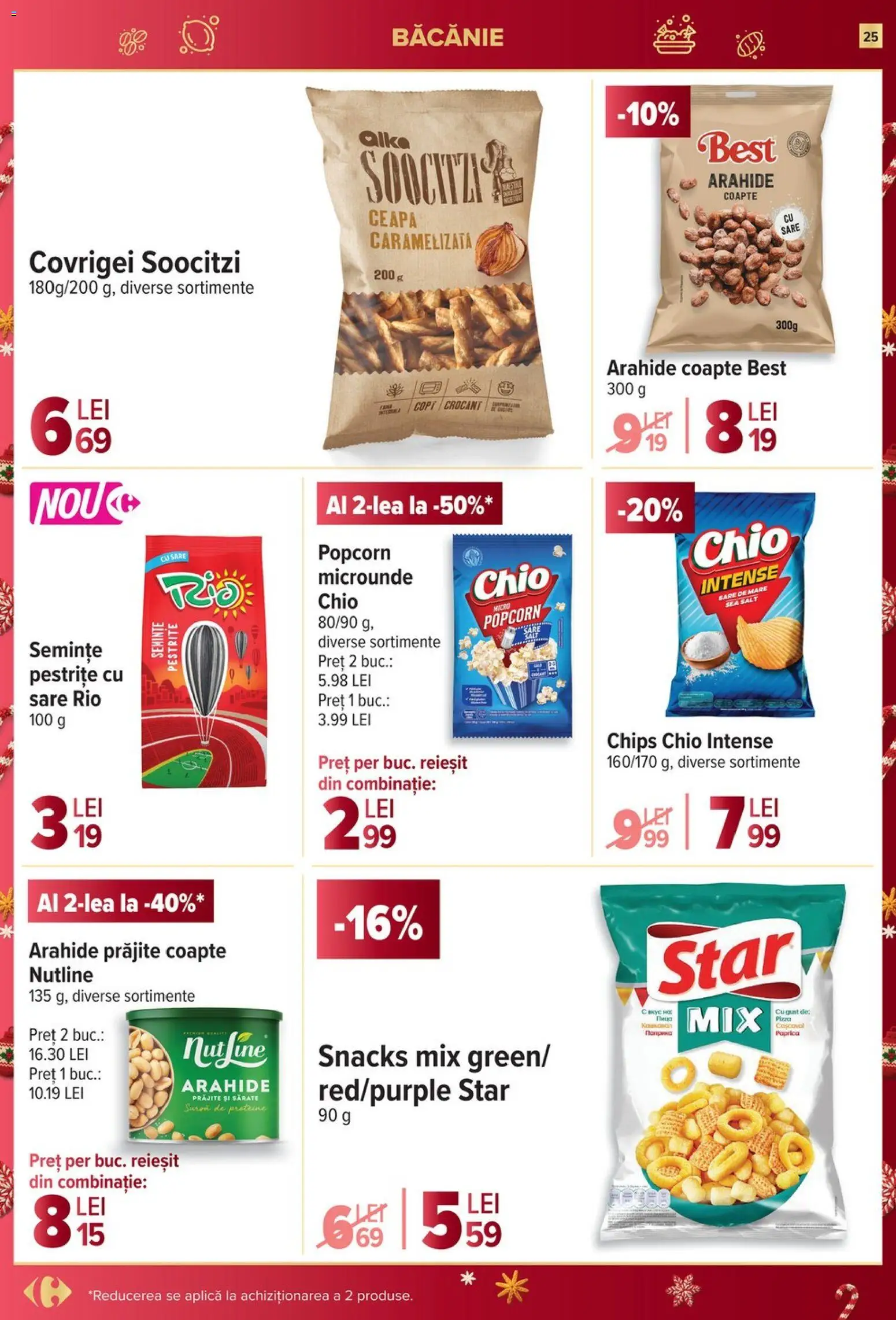 Noul catalog Carrefour – valabil de la 27.12.2025 | Pagină: 25 | Produse: Covrigei, Pizza, Ceapă, Sare