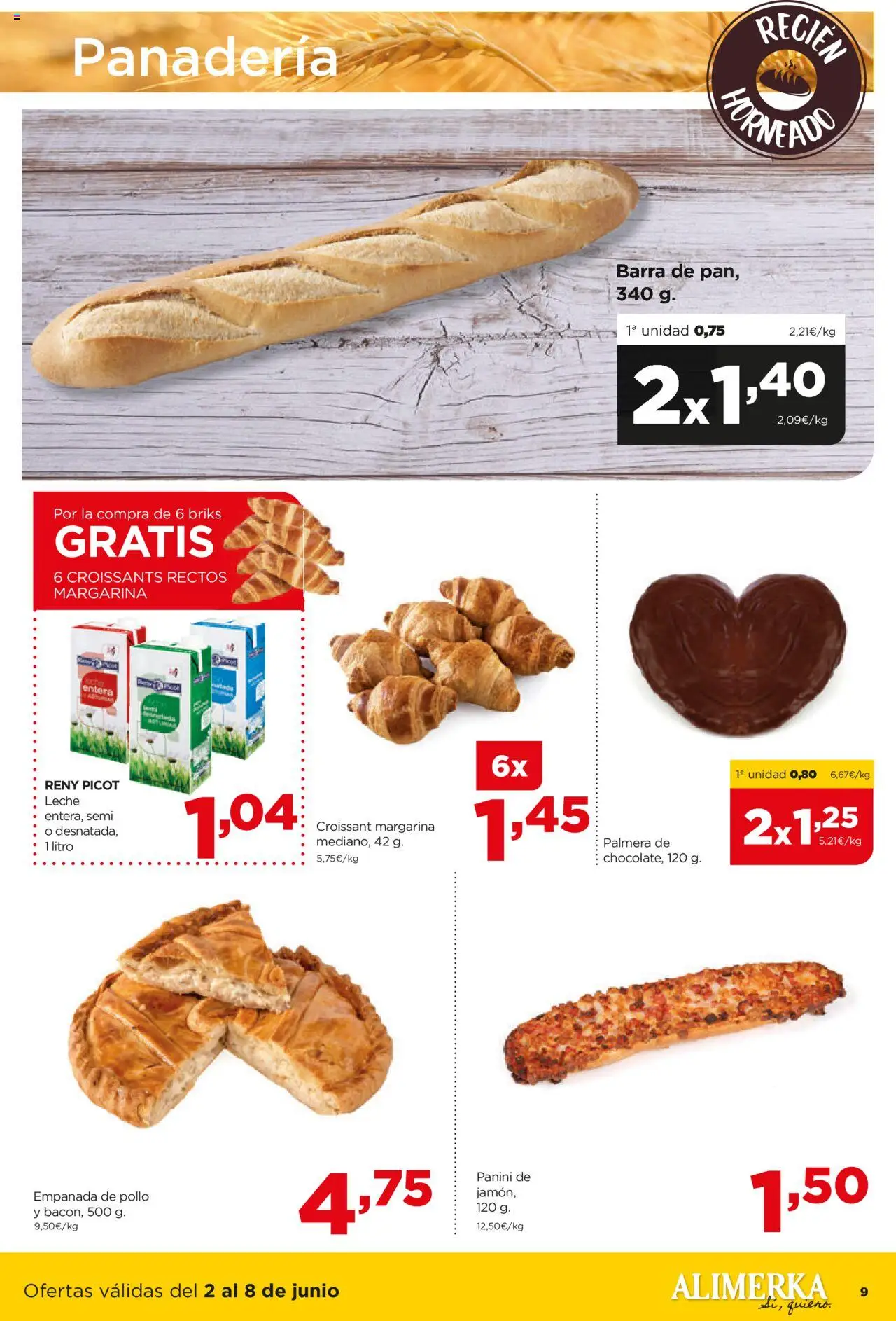 Alimerka folleto Asturias │ válido desde el 02.06.2025 | Página: 11 | Productos: Pan, Chocolate, Jamón, Croissant