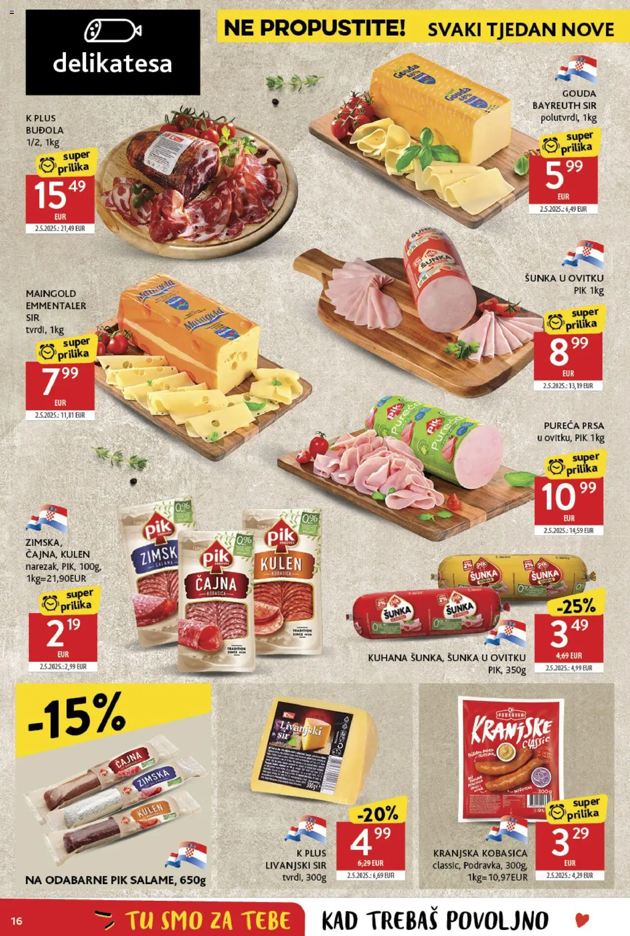 Konzum katalog | vrijedi od 28.05.2025 | Stranica: 16 | Proizvodi: Podravka, Kranjska kobasica, Buđola, Kulen