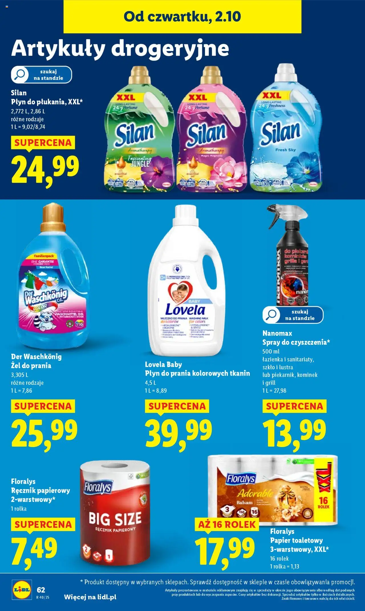 Lidl Gazetka od 02.10.2025 | Strona: 66 | Produkty: Papier toaletowy, Grill, Lovela, Detergent