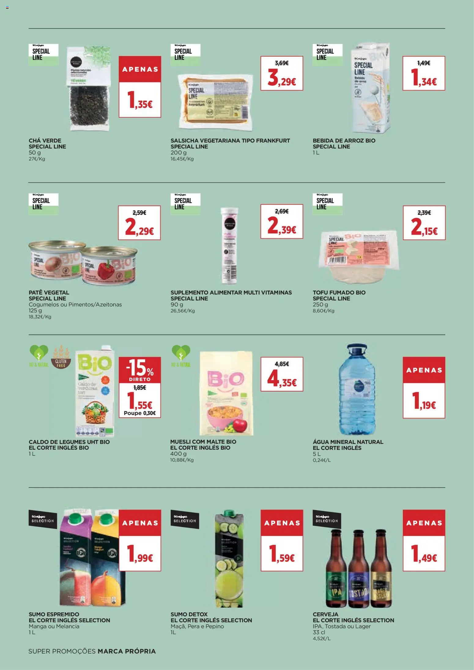 El Corte Ingles folheto │ válido de 30.01.2026 | Página: 10 | Produtos: Salsicha, Sumo, Chá, Bebida