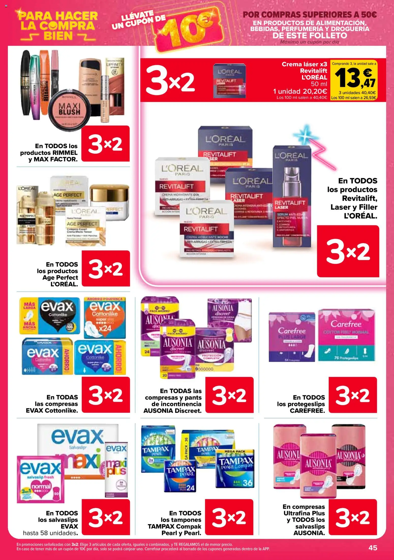 Carrefour folleto │ válido desde el 12.03.2026 | Página: 49 | Productos: Salvaslips, Tampones, Crema hidratante, Γλυφιτζούρι