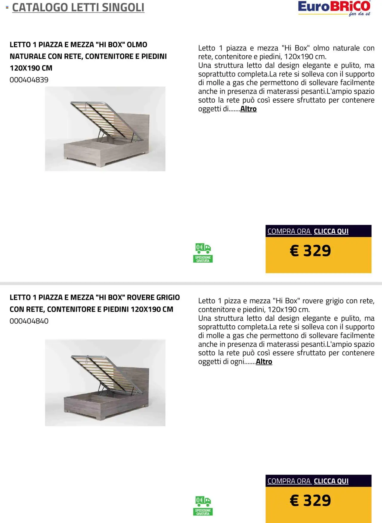 Volantino Eurobrico del 23.07.2025 | Pagina: 17 | Prodotti: Pizza, Contenitore, Letto