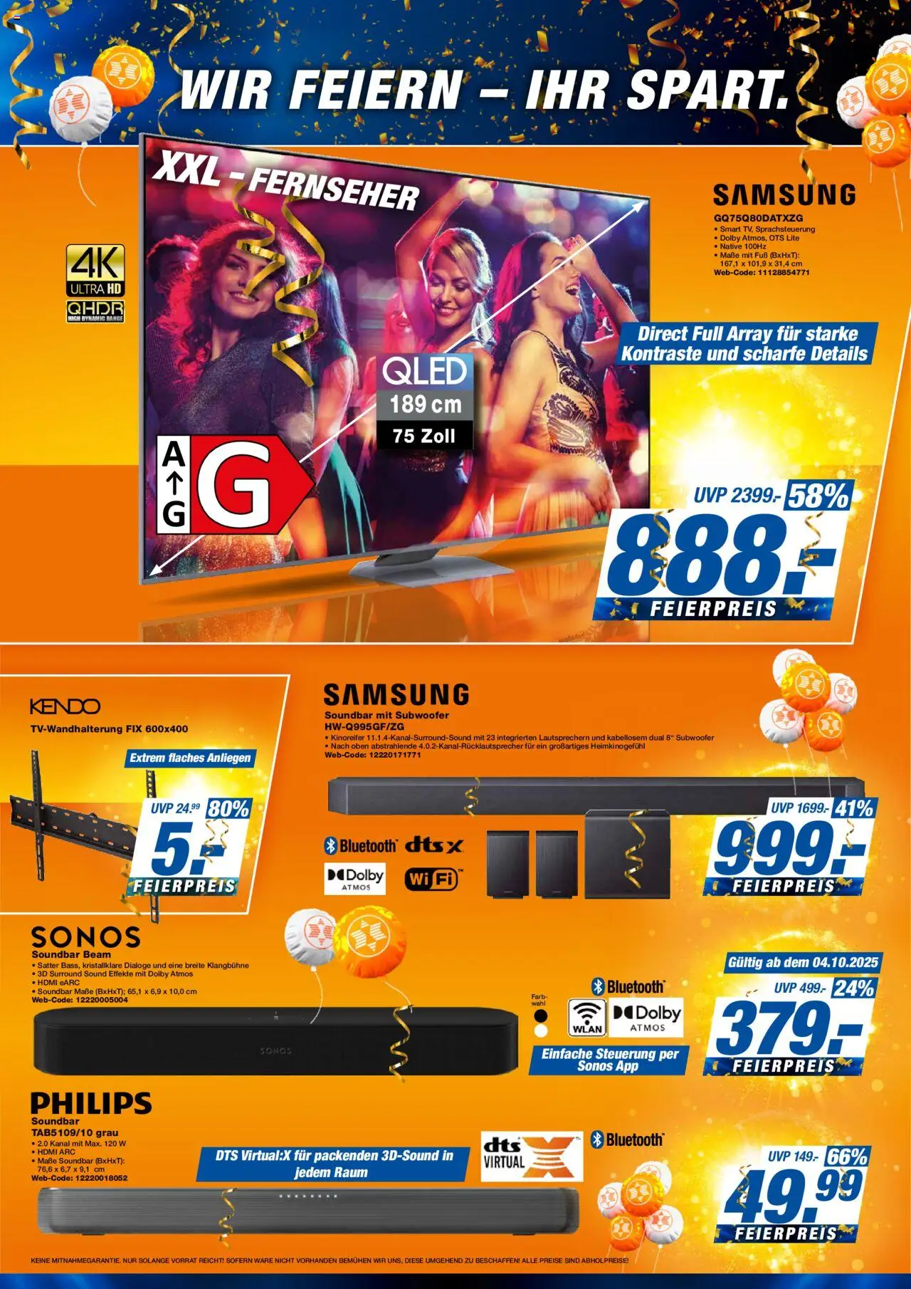 Expert  Aktuelle Beilage – gültig ab 03.10.2025 | Seite: 4 | Produkte: Philips, Samsung, Soundbar, Fernseher