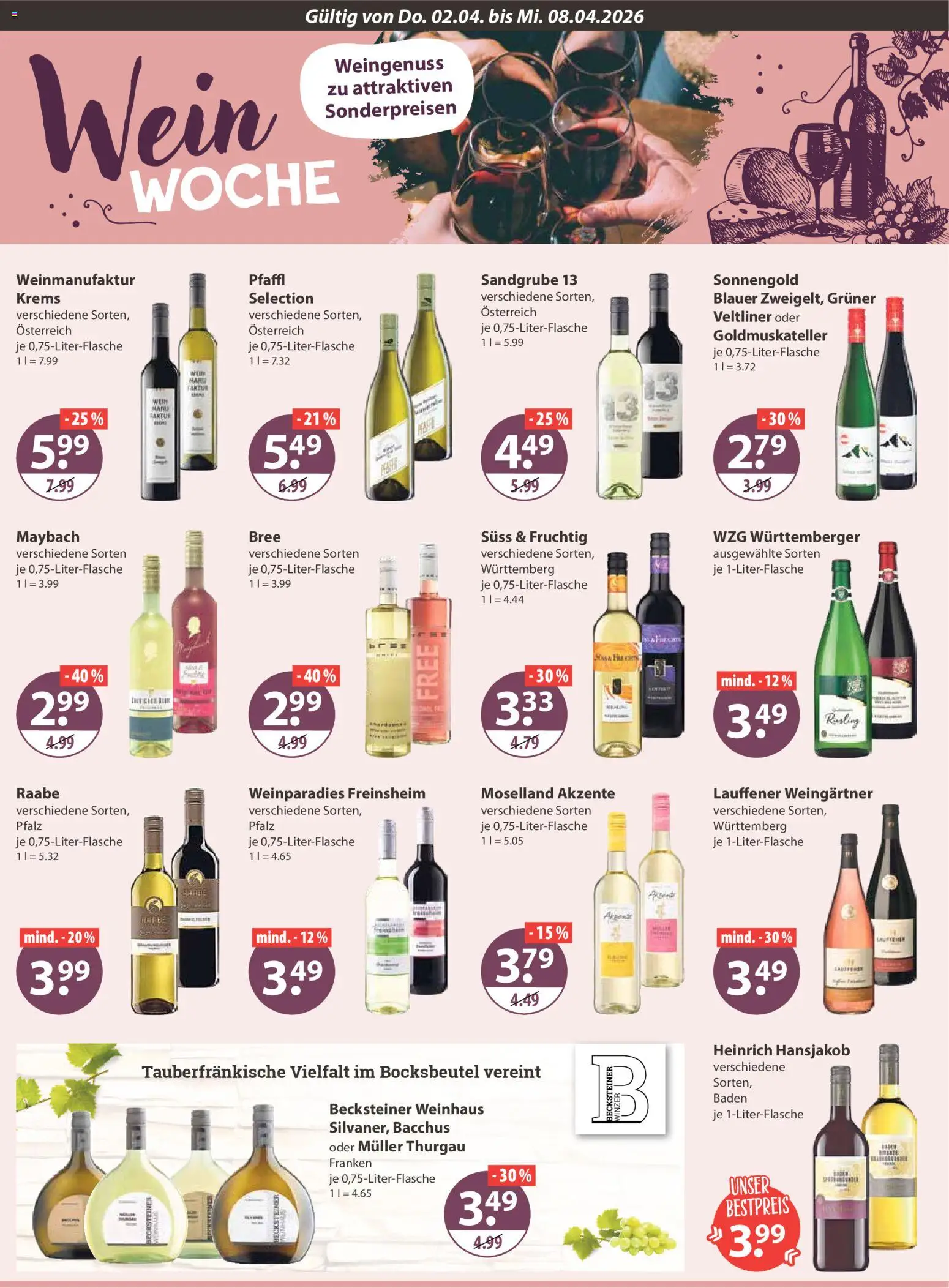 V-Markt Schwaben / Oberbayern – gültig ab 02.04.2026 | Seite: 14 | Produkte: Bree, Wein