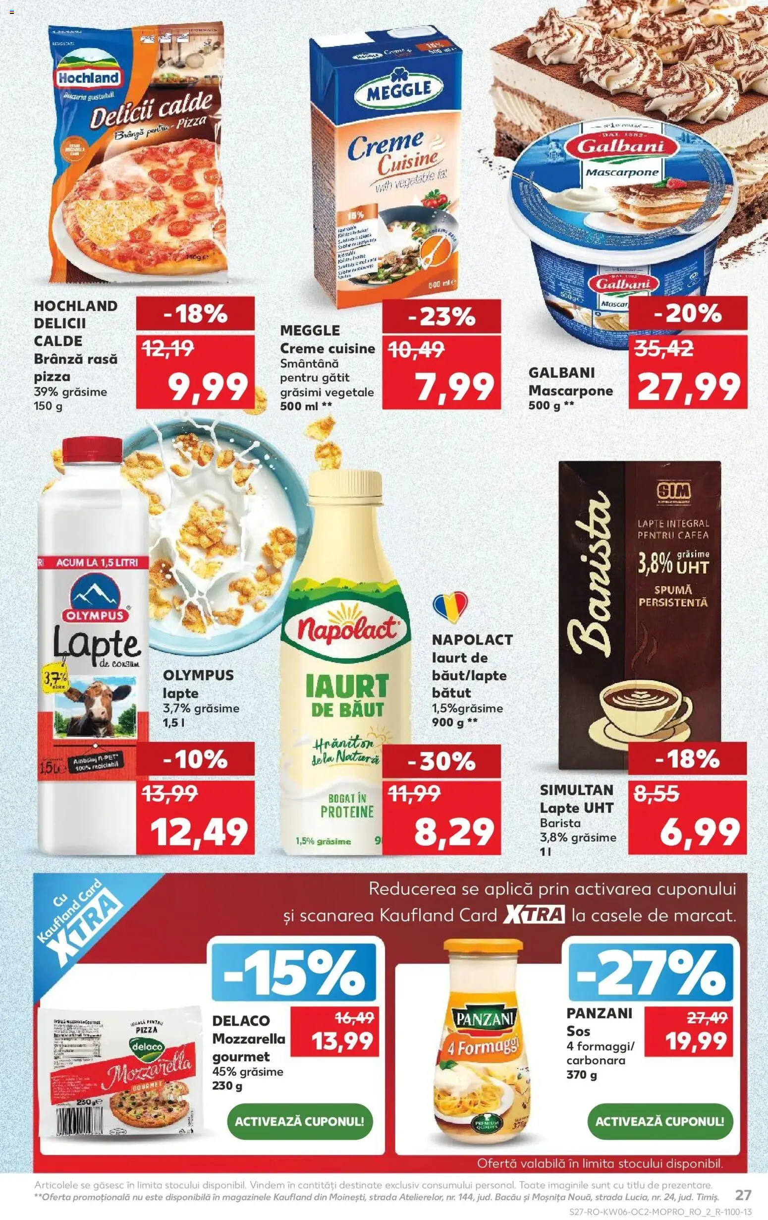 Noul catalog Kaufland – valabil de la 04.02.2026 | Pagină: 27 | Produse: Light Kedi Konservesi, Masaüstü kılıfı, Pizza, Smântână