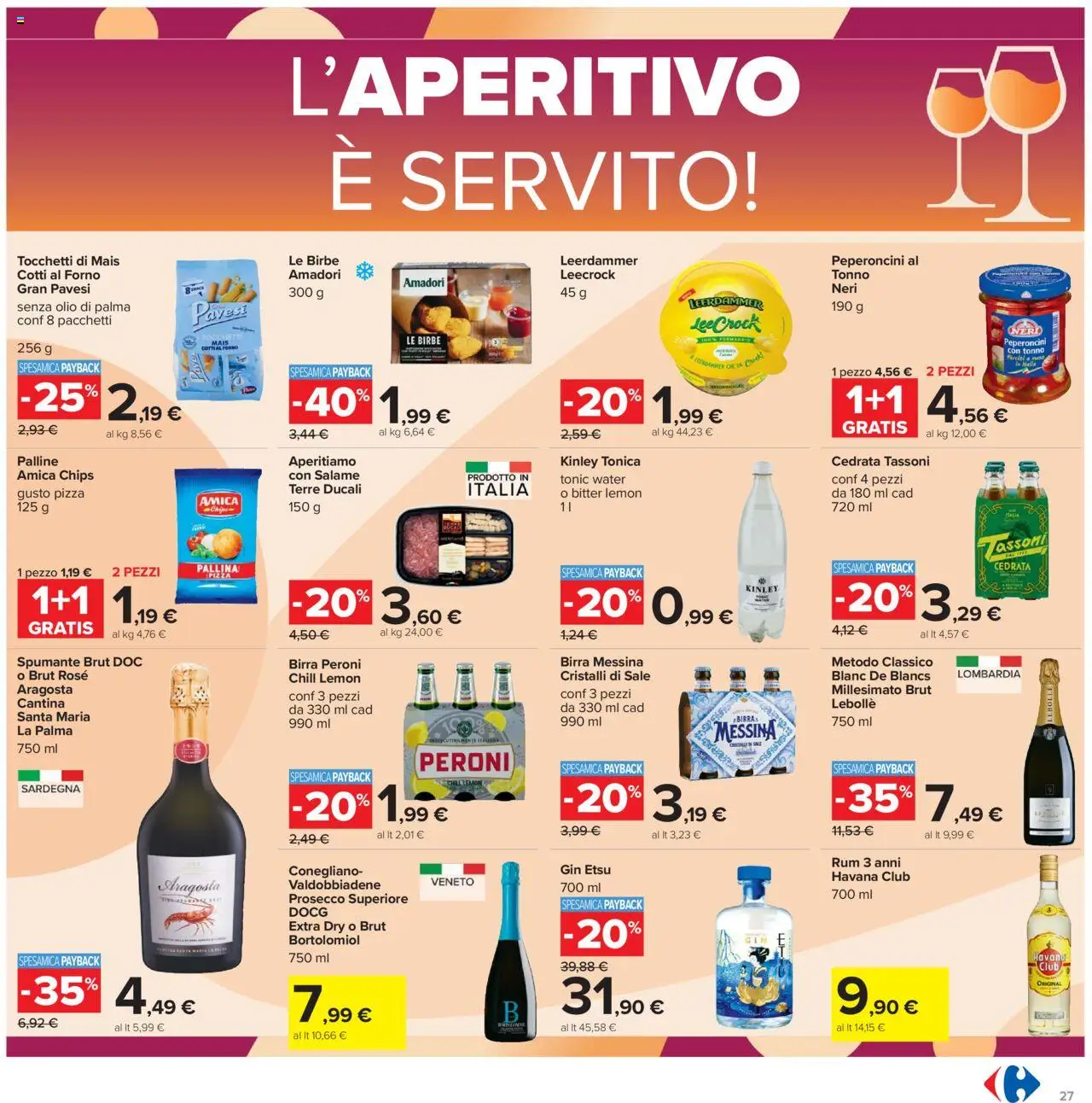 Volantino Carrefour del 05.05.2025 | Pagina: 27 | Prodotti: Salame, Gin, Olio, Mais