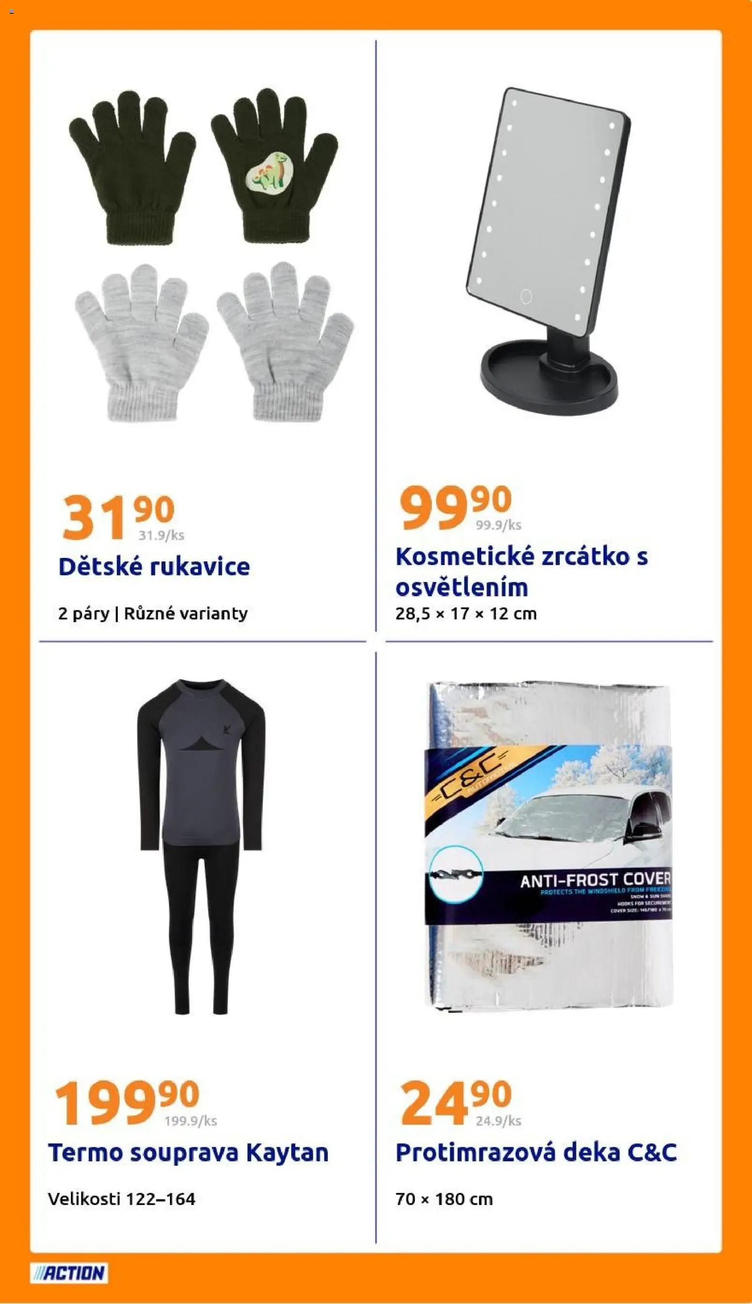 Action leták od 10.12.2025 | Strana: 23 | Produkty: Kosmetické zrcátko, Rukavice, Deka