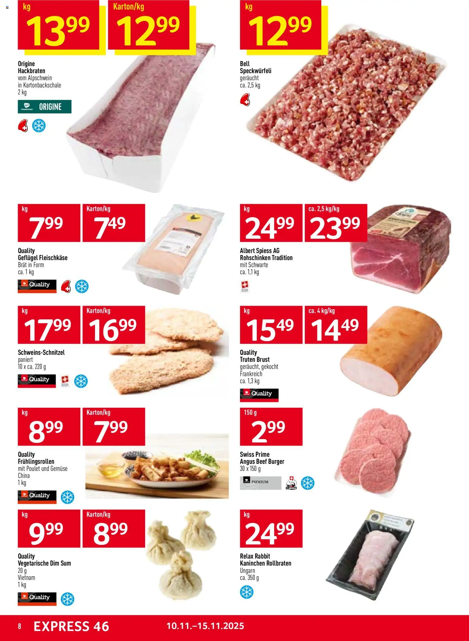 Prodega Aktionen – gültig ab 10.11.2025 | Seite: 8 | Produkte: Burger, Gemüse