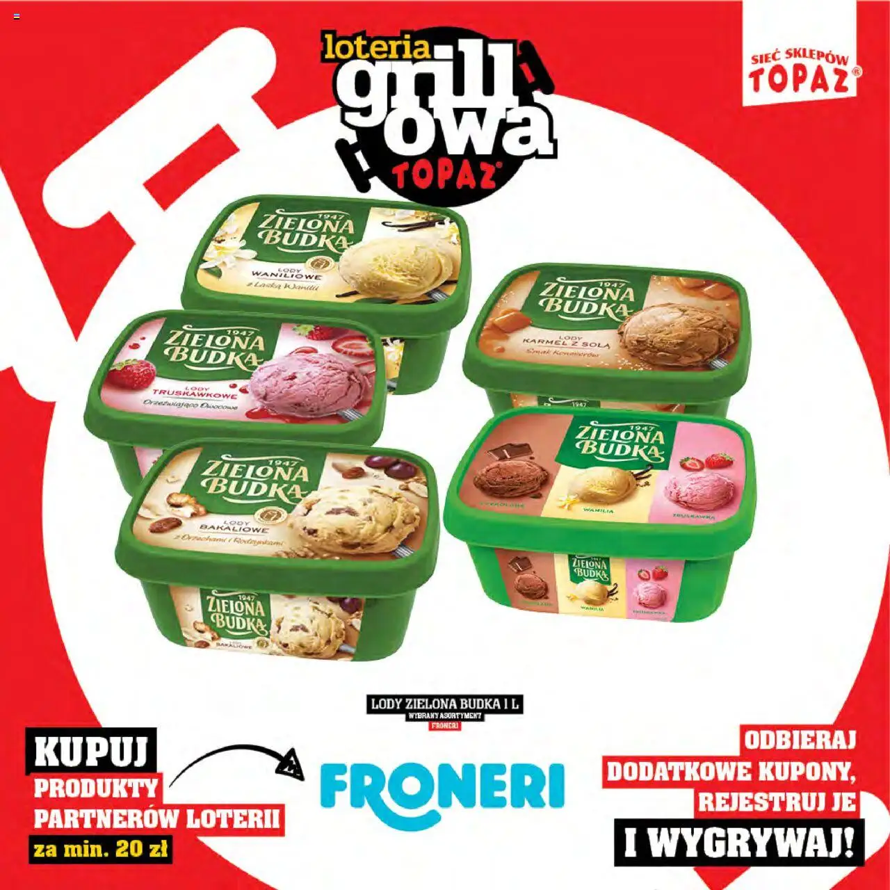 Topaz Gazetka - Katalog produktów Loteria Grillowa od 25.04.2025 | Strona: 39 | Produkty: Czekolada, Lody waniliowe, Lody