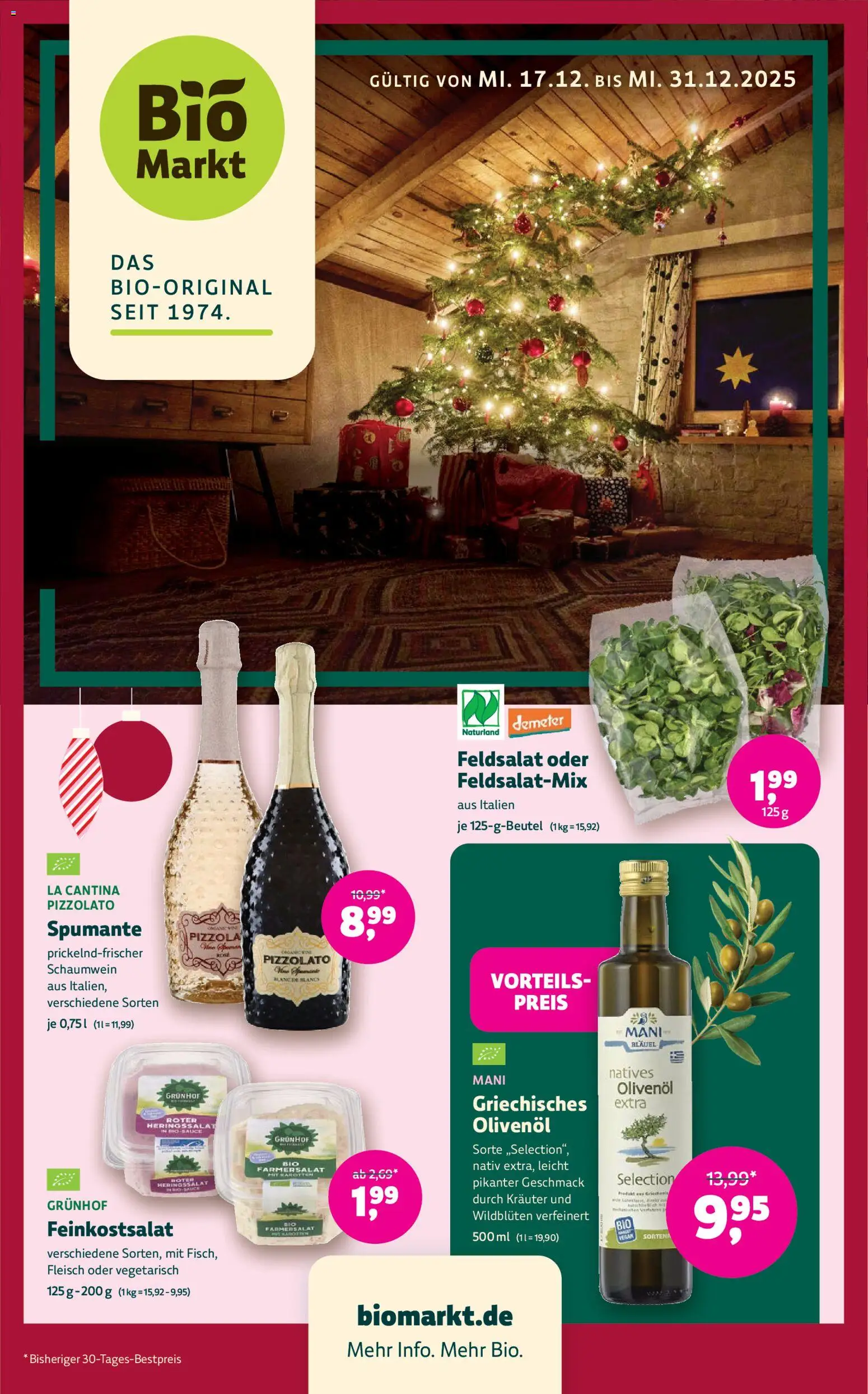 BioMarkt Prospekt – gültig ab 17.12.2025 | Seite: 1 | Produkte: Olivenol, Fleisch