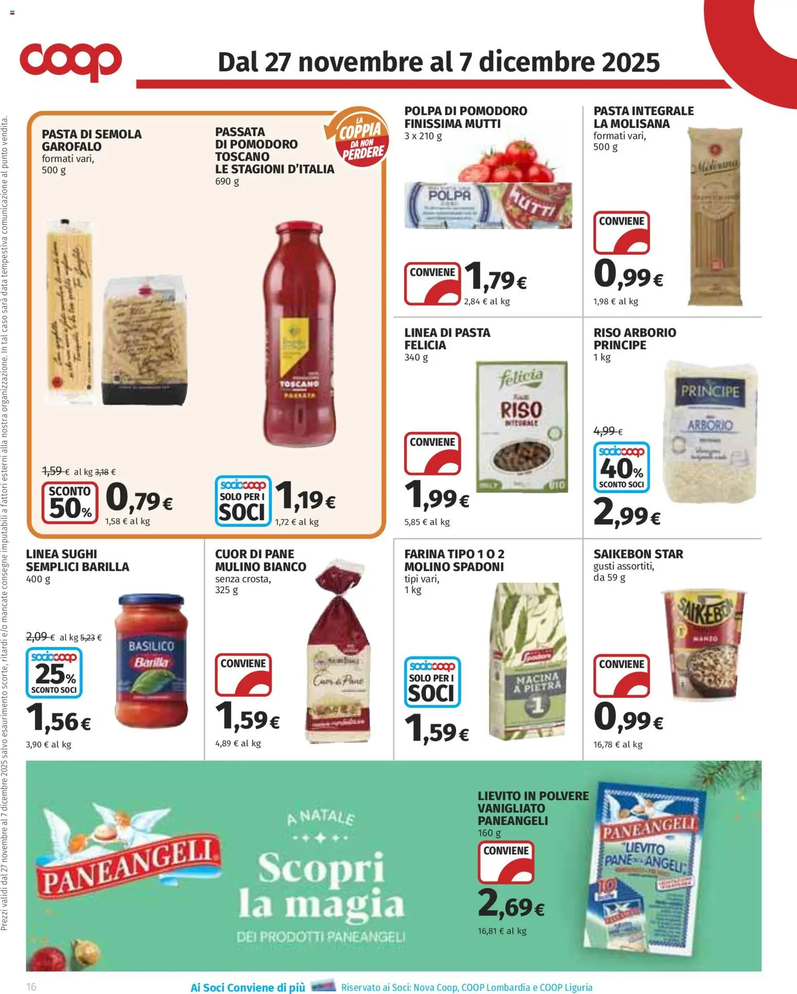 Volantino COOP del 27.11.2025 | Pagina: 16 | Prodotti: Riso, Pomodoro, Data, Mutti
