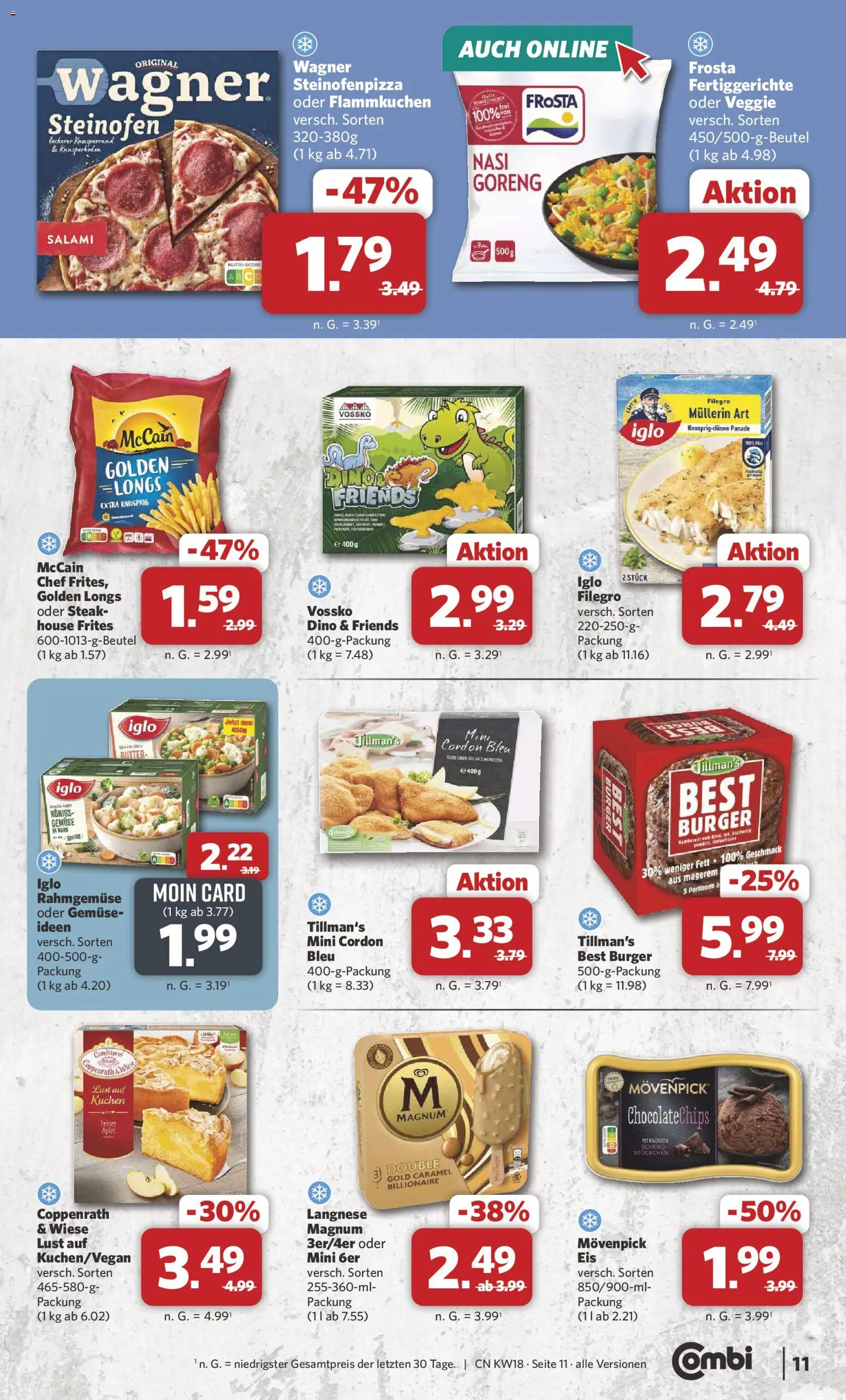 Combi Prospekt 	 – gültig ab 27.04.2026 | Seite: 11 | Produkte: Langnese, Äpfel, McCain, Salami