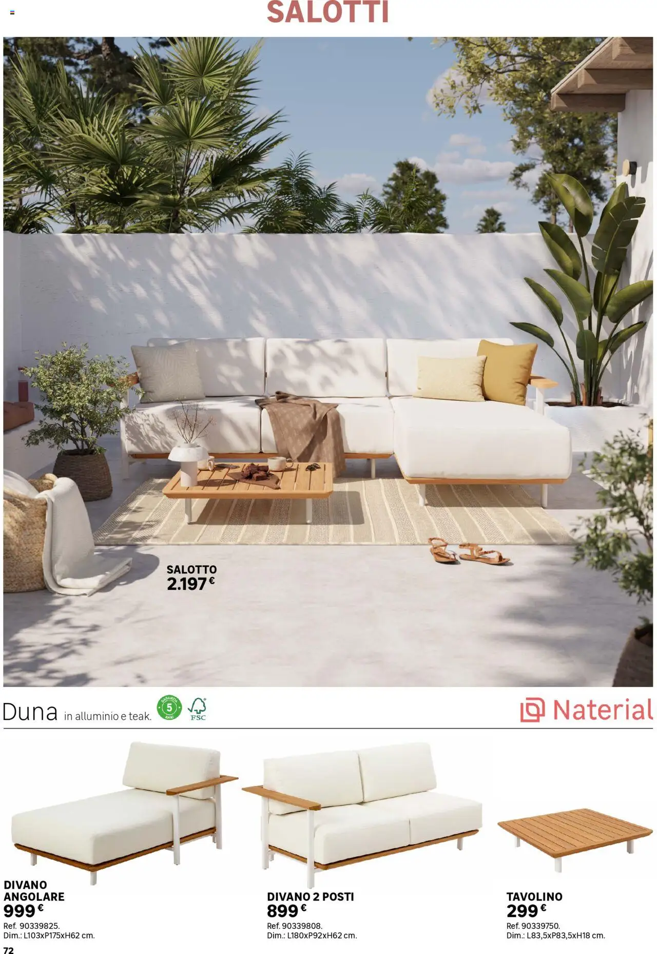 Volantino Leroy Merlin del 02.06.2025 | Pagina: 72 | Prodotti: Tavolino, Divano angolare, Alluminio, Divano