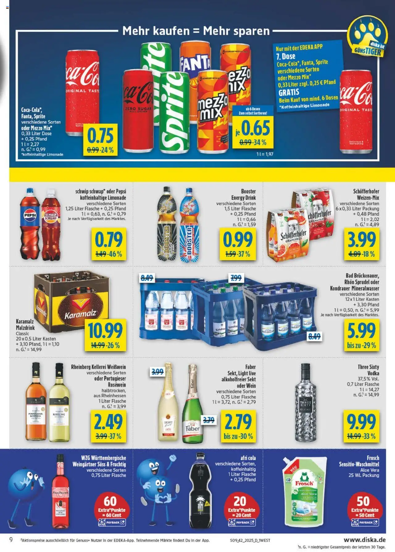 Diska - diska Angebote Bayern KW42 – gültig ab 13.10.2025 | Seite: 9 | Produkte: Energy, Weißwein, Rosewein, Limonade