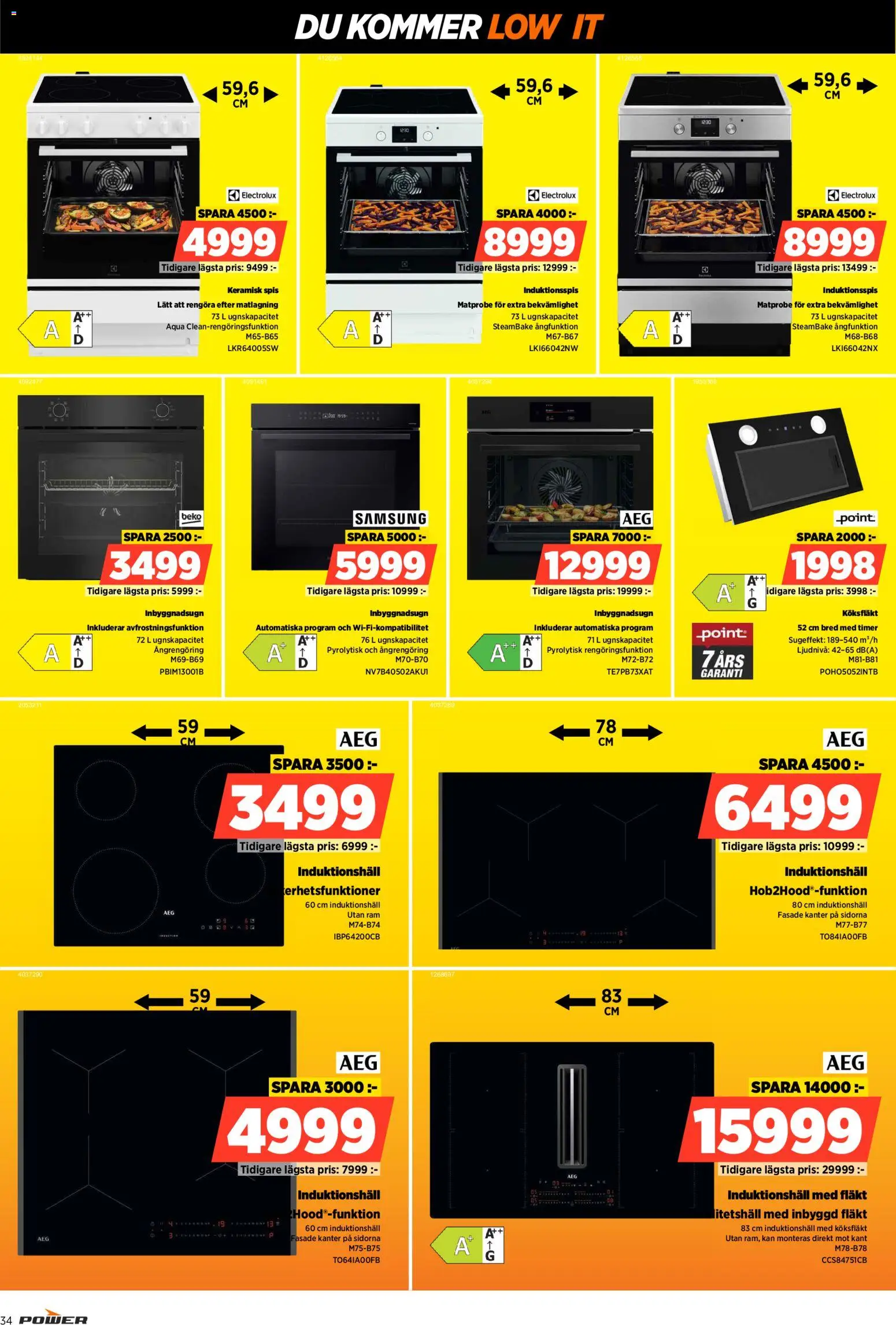 Power reklamblad aktuell från 02.08.2026 | Sida: 34 | Produkter: Köksfläkt, Fläkt, Spis