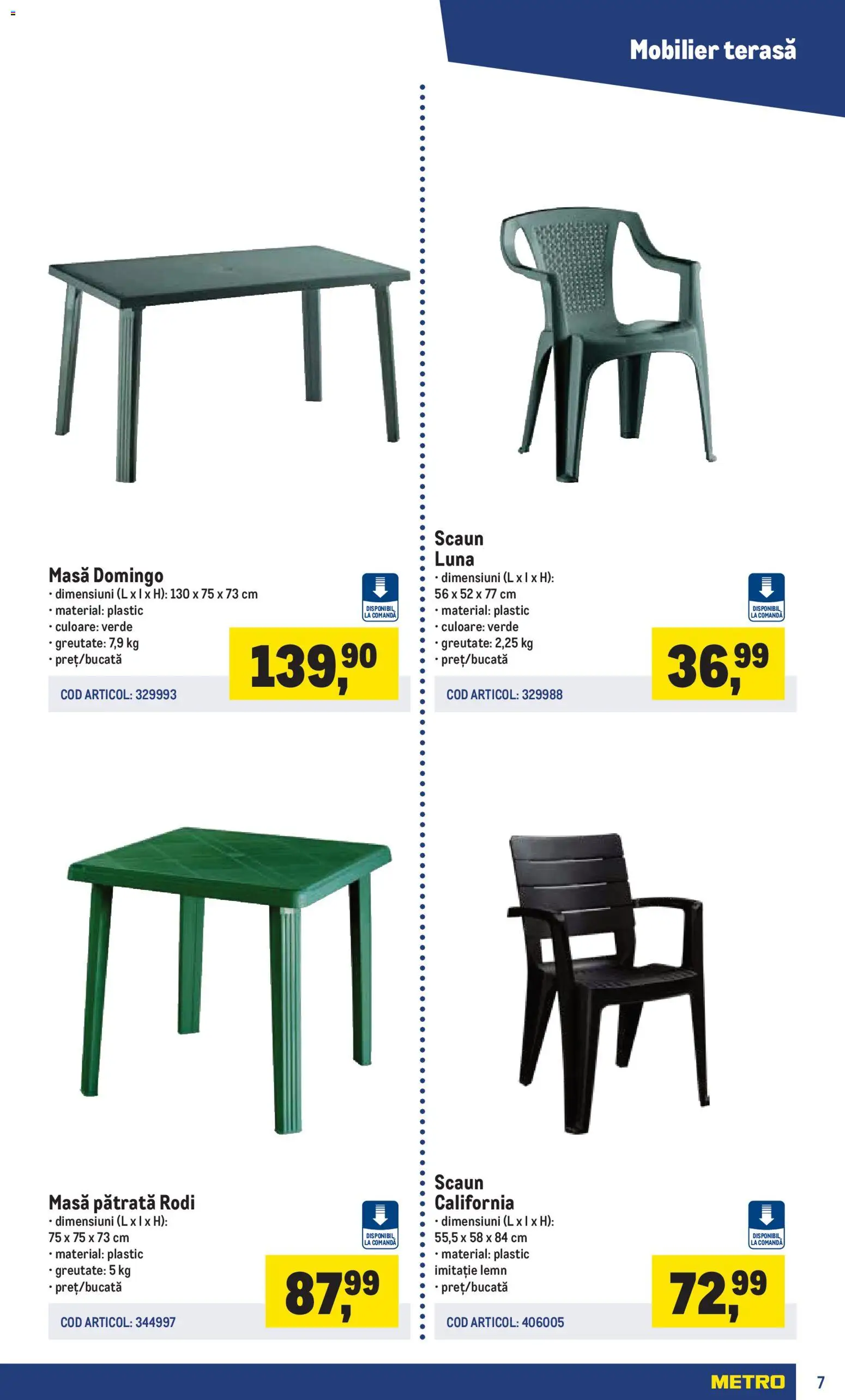 Noul catalog Metro – valabil de la 16.03.2026 | Pagină: 7 | Produse: Masă, Scaun