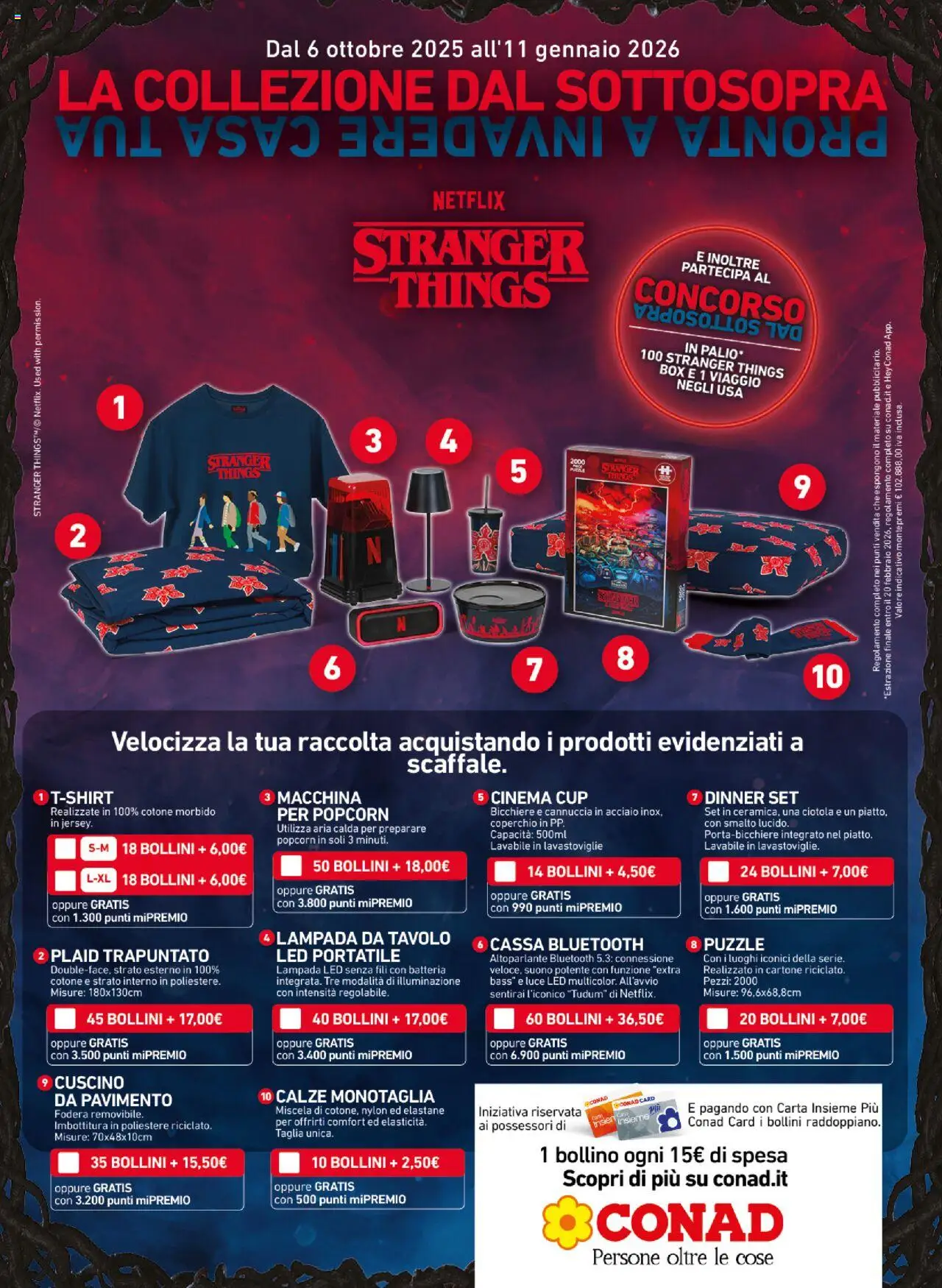 Volantino Conad del 09.10.2025 | Pagina: 13 | Prodotti: Altoparlante, Ciotola, Batteria, Lampada