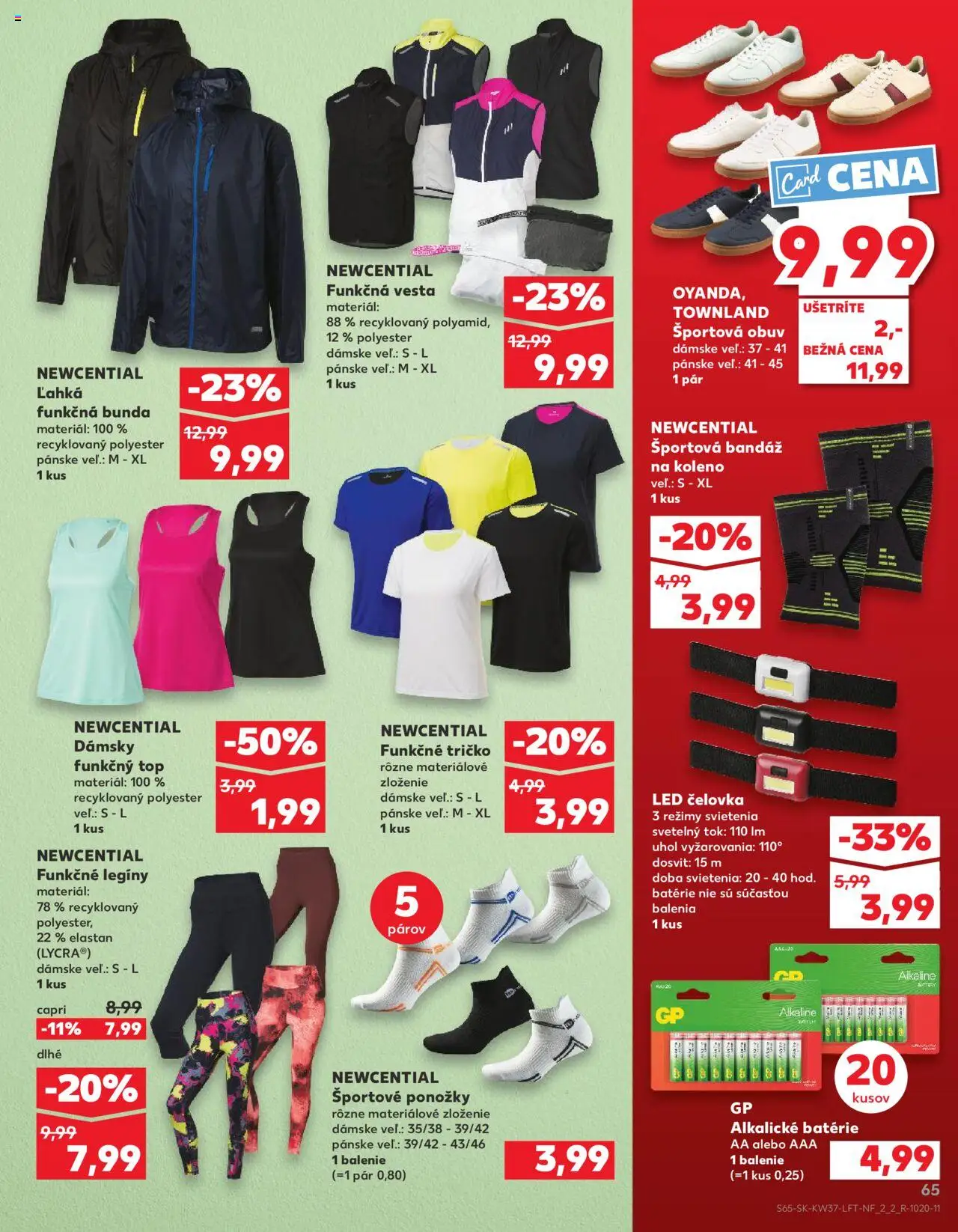 Nové Kaufland akcie – leták je platný od 11.09.2025 | Strana: 65 | Produkty: Led, Tričko, Vesta, Legíny