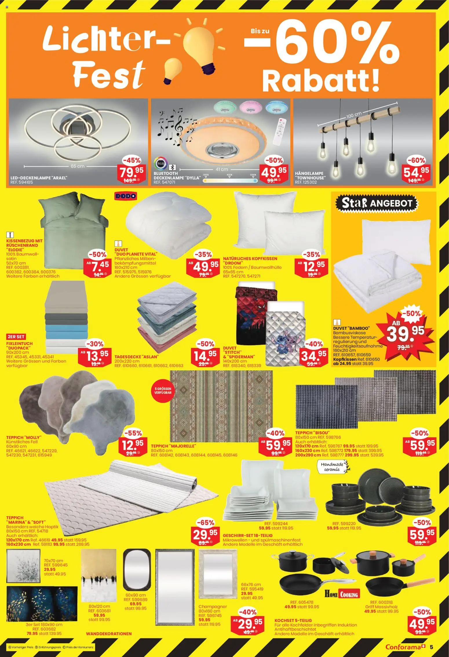 Conforama Aktionen – gültig ab 29.10.2025 | Seite: 5 | Produkte: Tagesdecke, Kopfkissen, Teppich