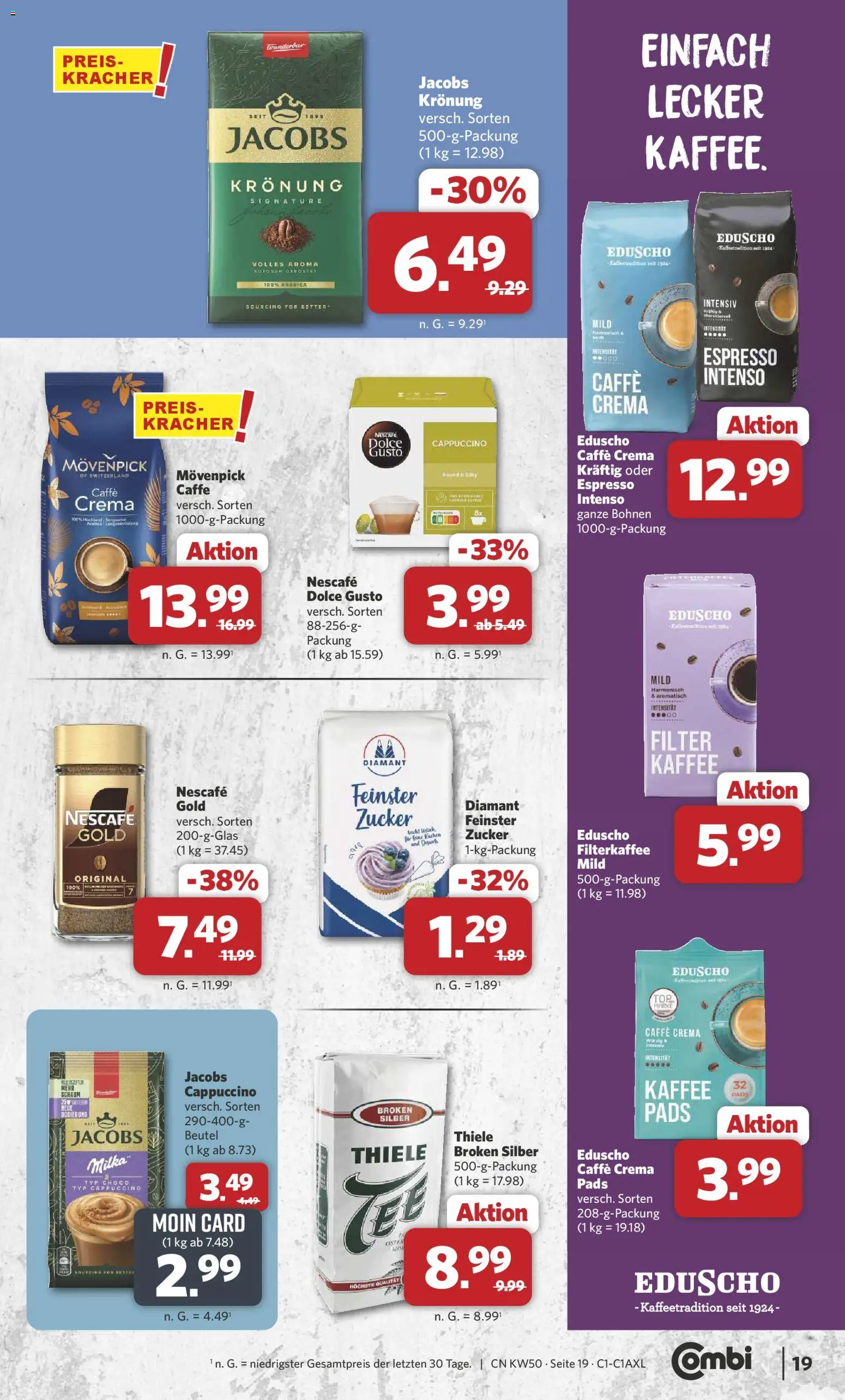 Combi Prospekt 	 – gültig ab 08.12.2025 | Seite: 20 | Produkte: Kaffee, Milka, Eduscho, Dolce gusto