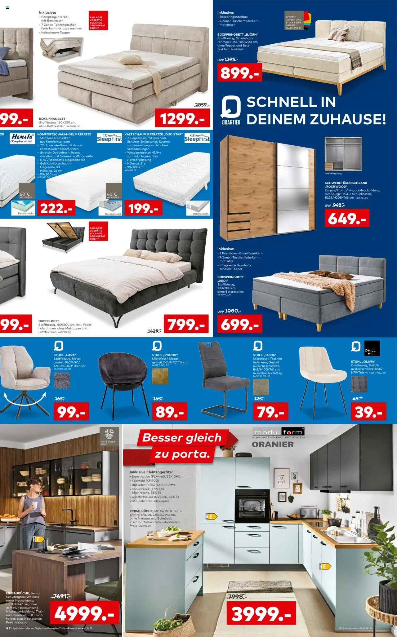 Porta!Prospekt Belgien - gültig ab dem 27.07.2025 | Seite: 3 | Produkte: Matratze, Boxspringbett, Topper, Kochfeld
