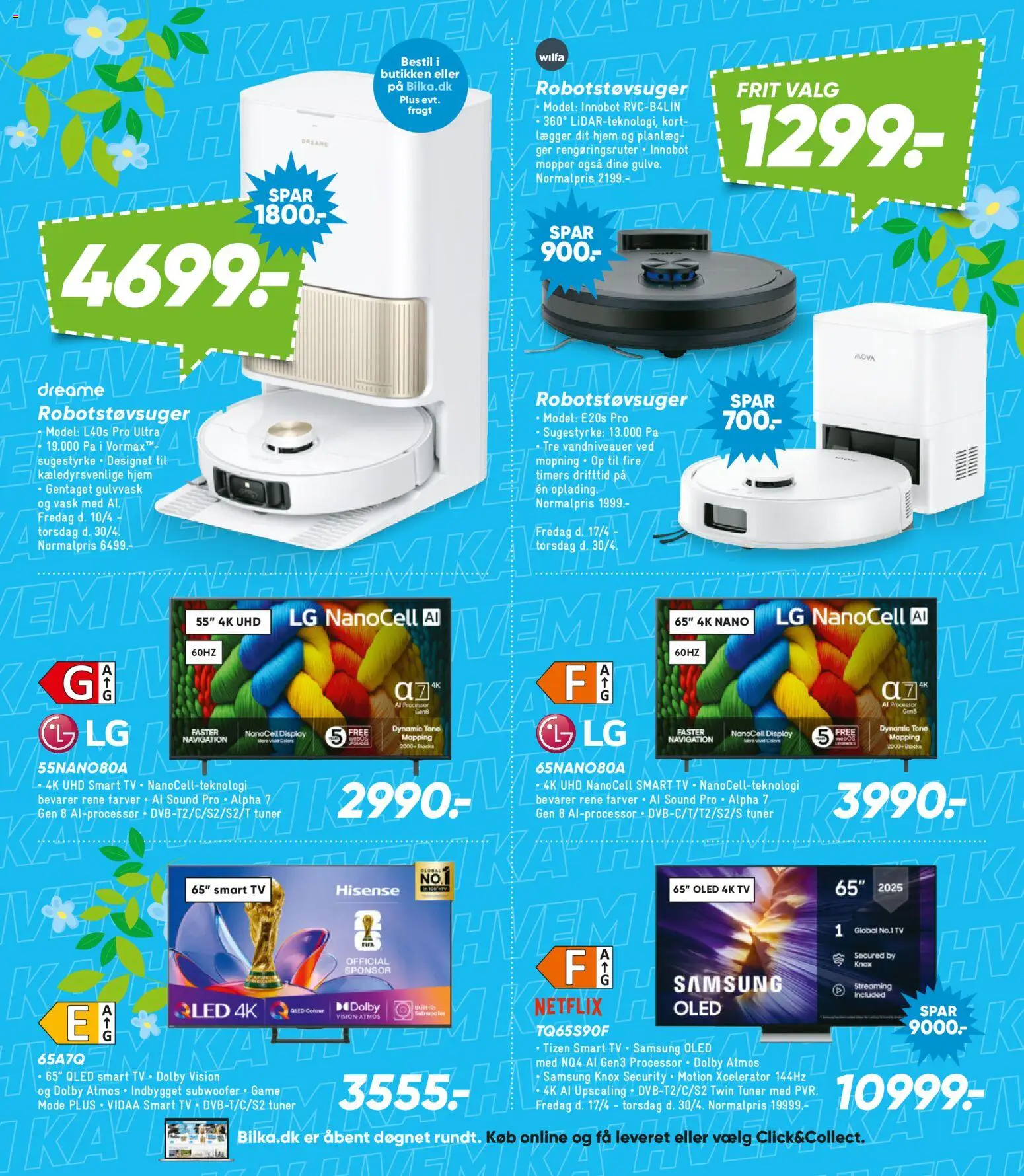 Bilka tilbudsavis – gyldig fra 17.04.2026 | Side: 45 | Produkter: Processor, Robotstøvsuger, Smart TV, Navigation