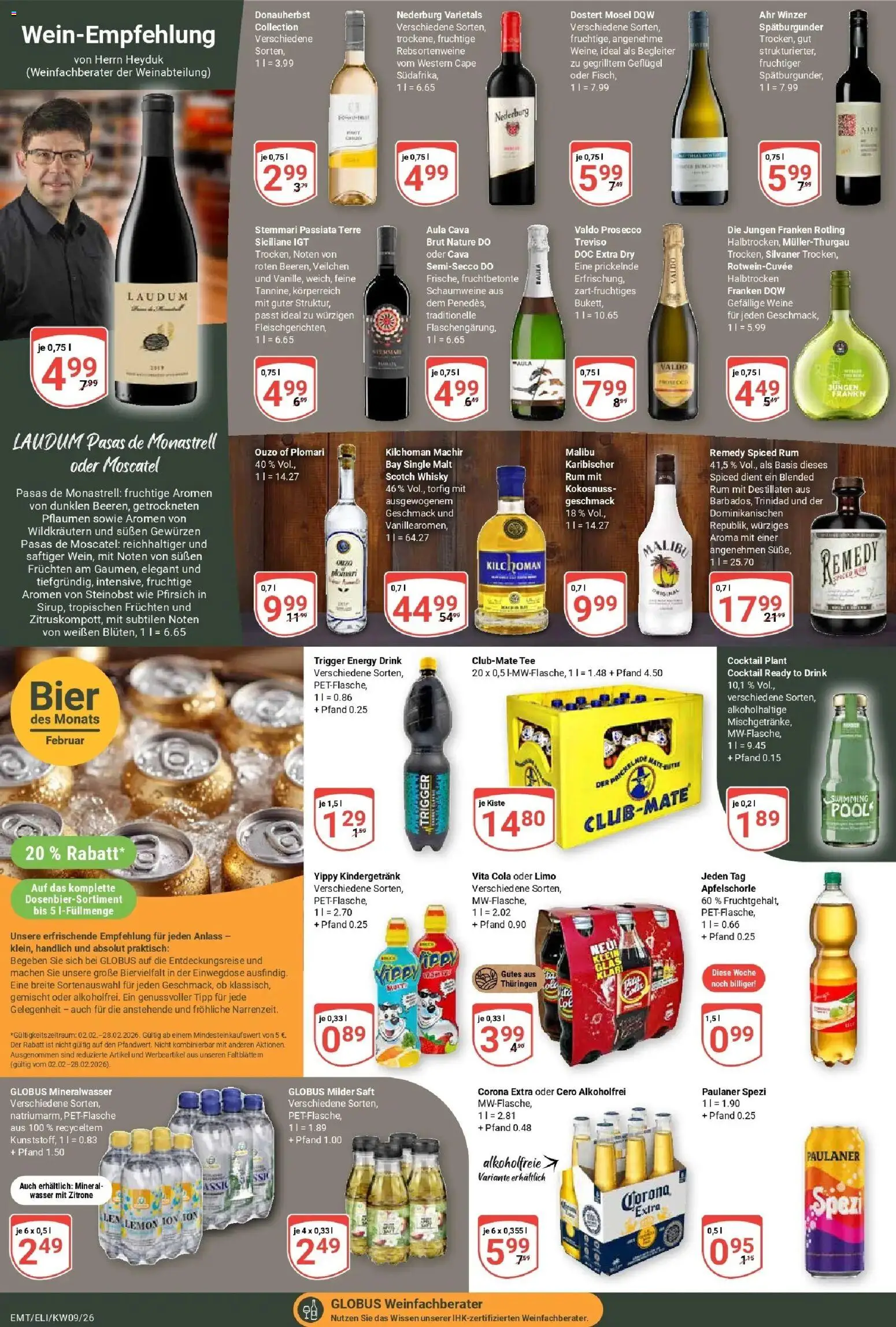 Globus Prospekt Erfurt-Linderbach – gültig ab 23.02.2026 | Seite: 16 | Produkte: Energy, Vita cola, Tee, Paulaner