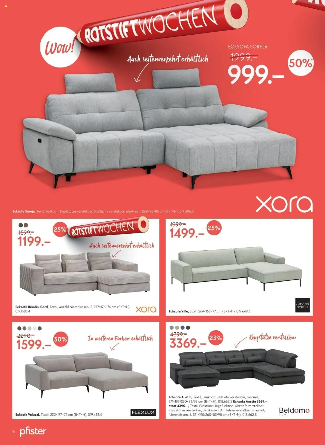 Pfister Prospekt Rotstift 1 DE ab 17.06.2025 | Seite: 6 | Produkte: Ecksofa