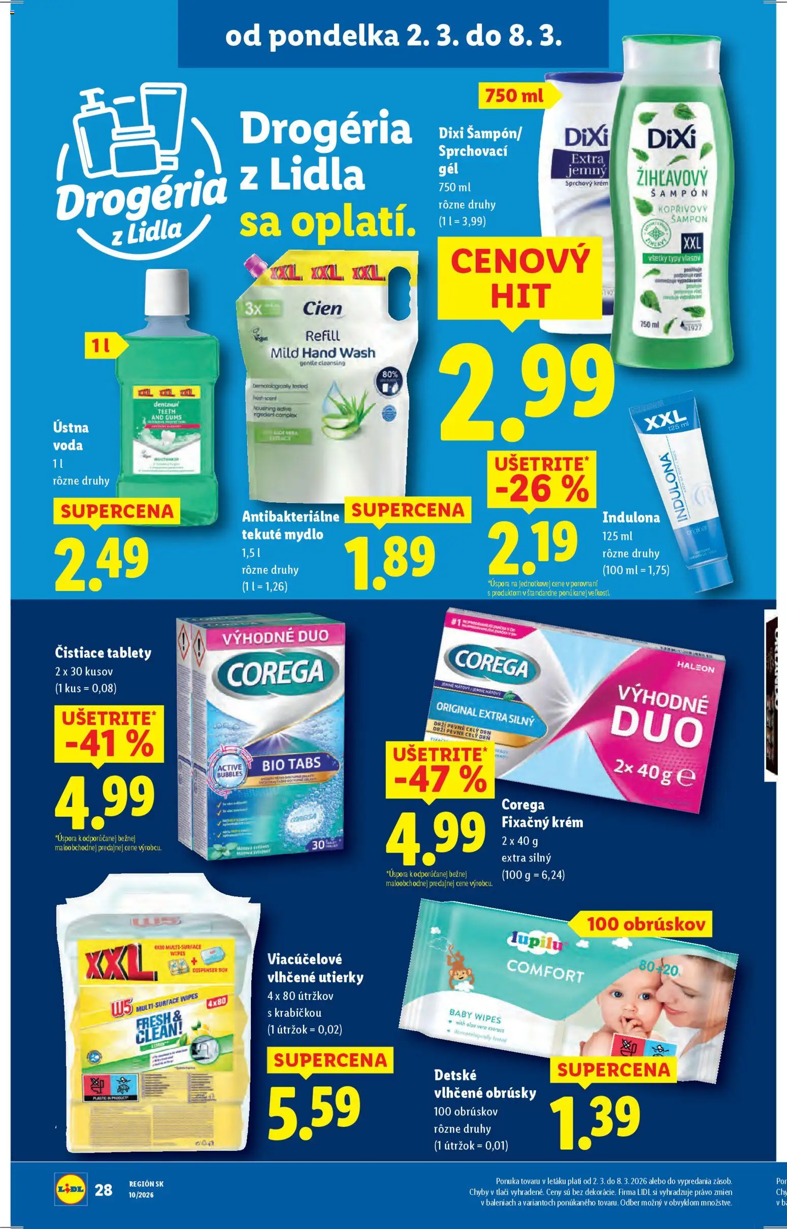 Nové Lidl akcie – leták je platný od 02.03.2026 | Strana: 32 | Produkty: Šampón, Mydlo, Ústna voda, Krém