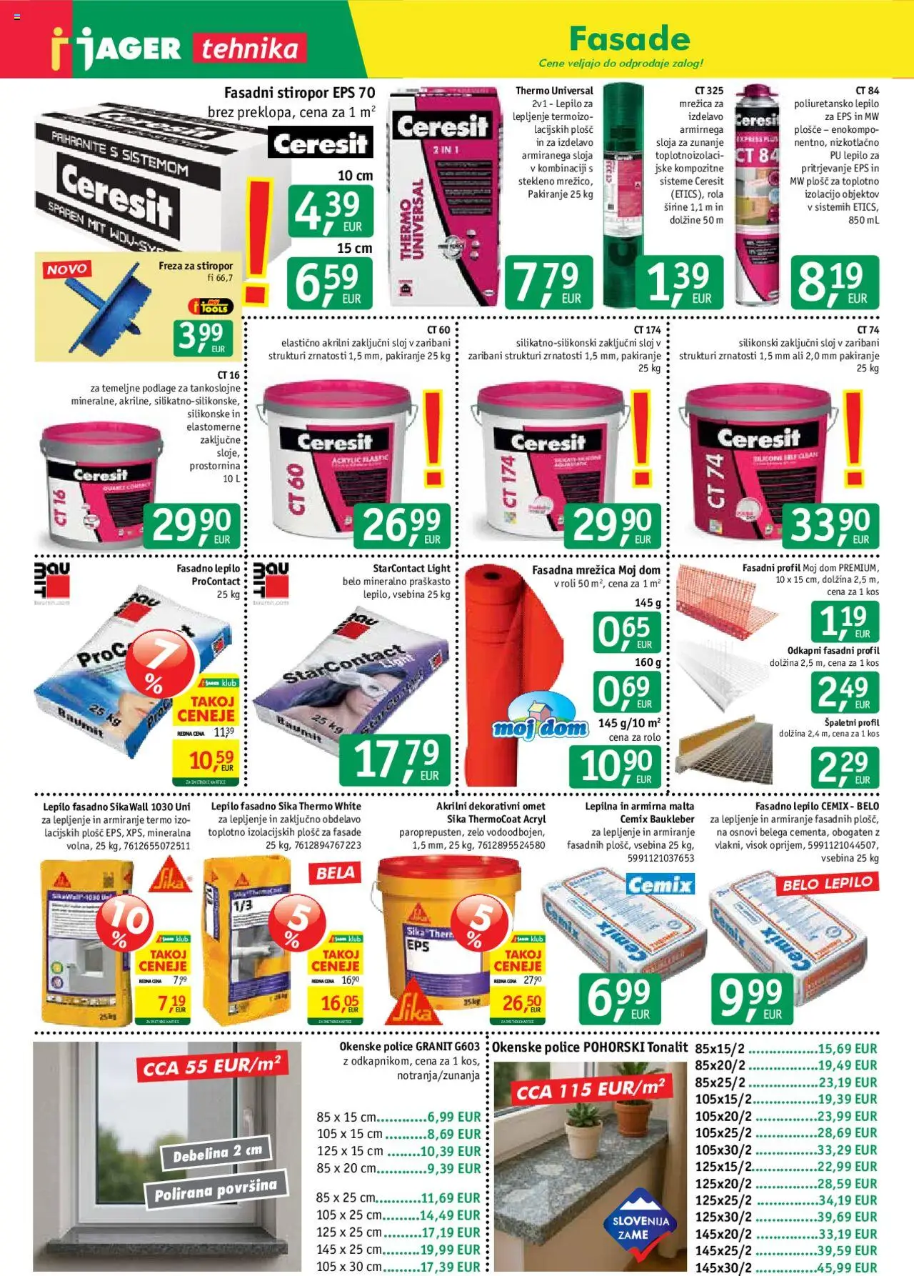 Novi Jager katalog ponudbe – veljaven od 10.09.2025 | Stran: 10 | Izdelki: Rolo, Kos, Mrežica, Lepilo