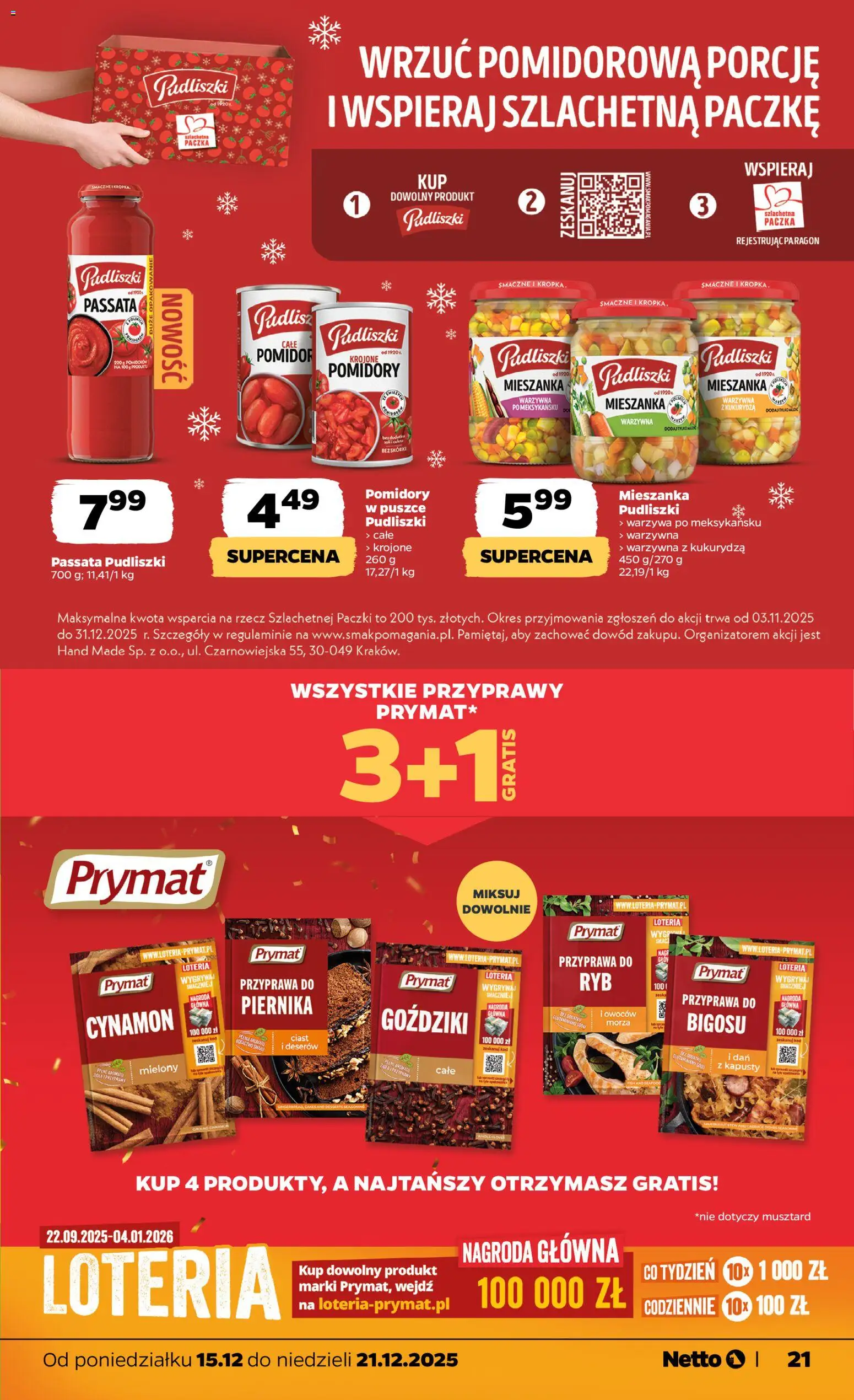 Netto gazetka - Spożywcza od 15.12.2025 | Strona: 21 | Produkty: Cynamon, Kukurydza, Pomidory, Przyprawy