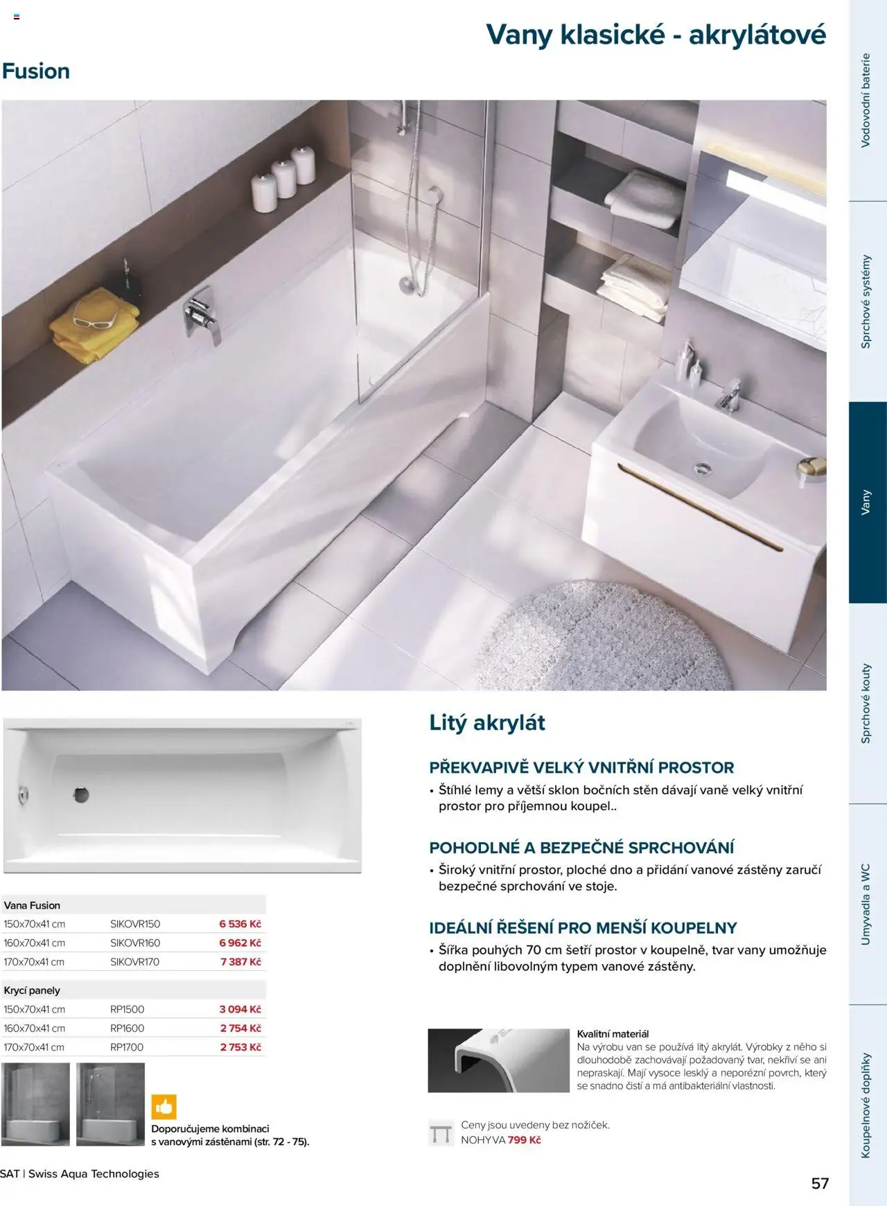 Siko koupelny katalog SAT od 26.05.2025 | Strana: 57 | Produkty: Wc, Baterie, Vana