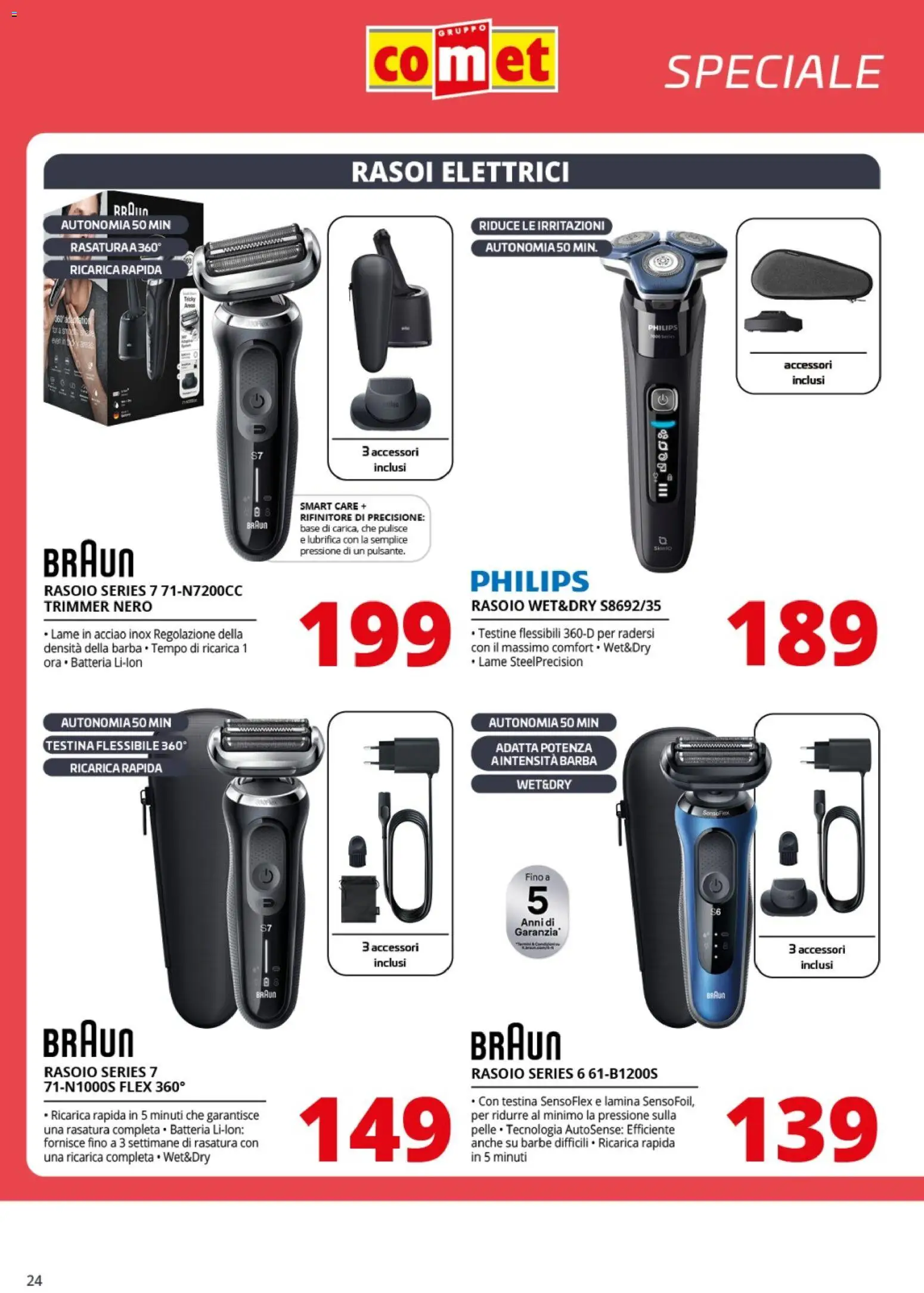 Volantino Comet del 31.10.2025 | Pagina: 24 | Prodotti: Rasoio, Batteria