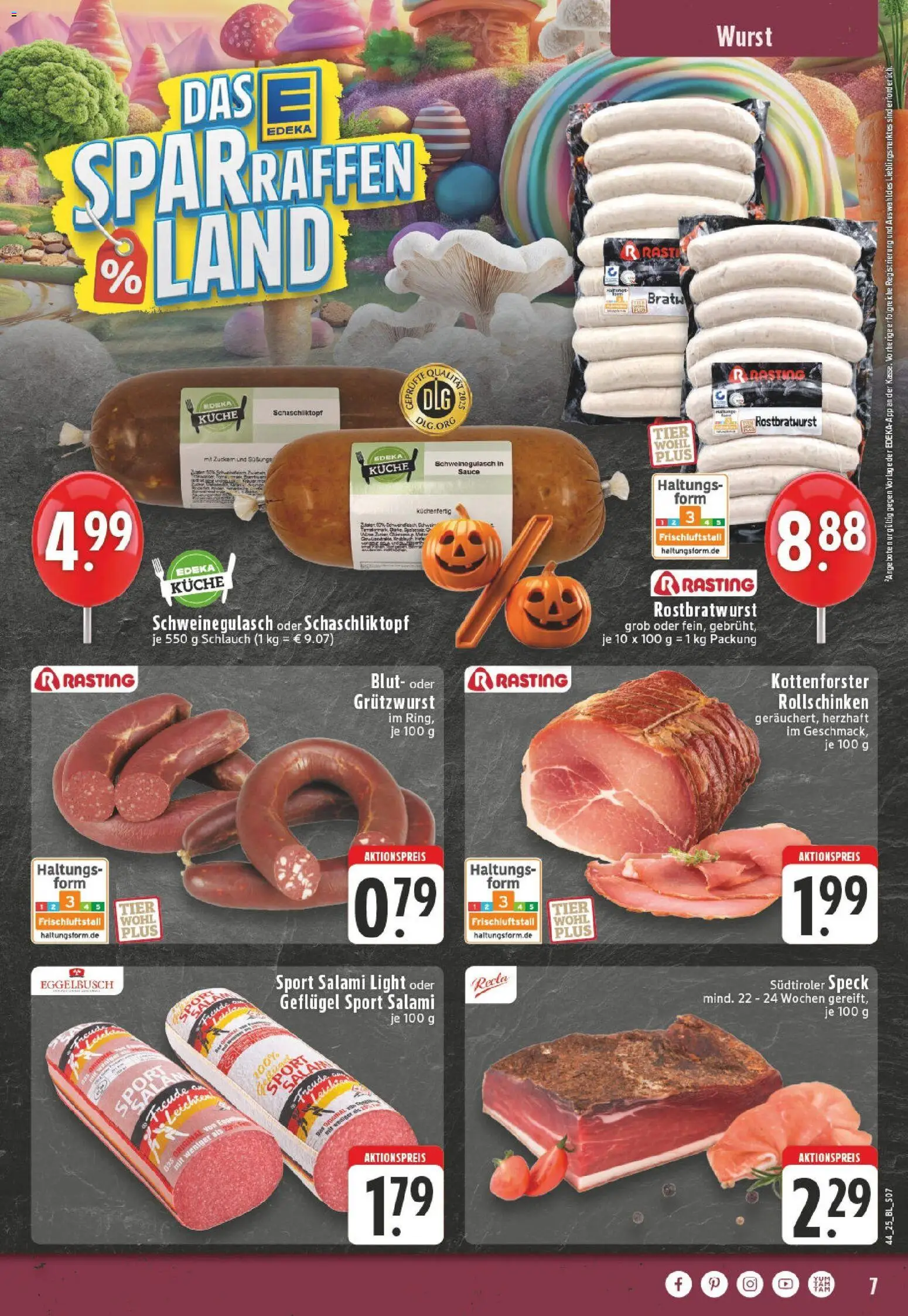 Edeka prospekt Duisburg-Rumeln	 – gültig ab 26.10.2025 | Seite: 7 | Produkte: Schweinegulasch, Küche, Wurst, Salami