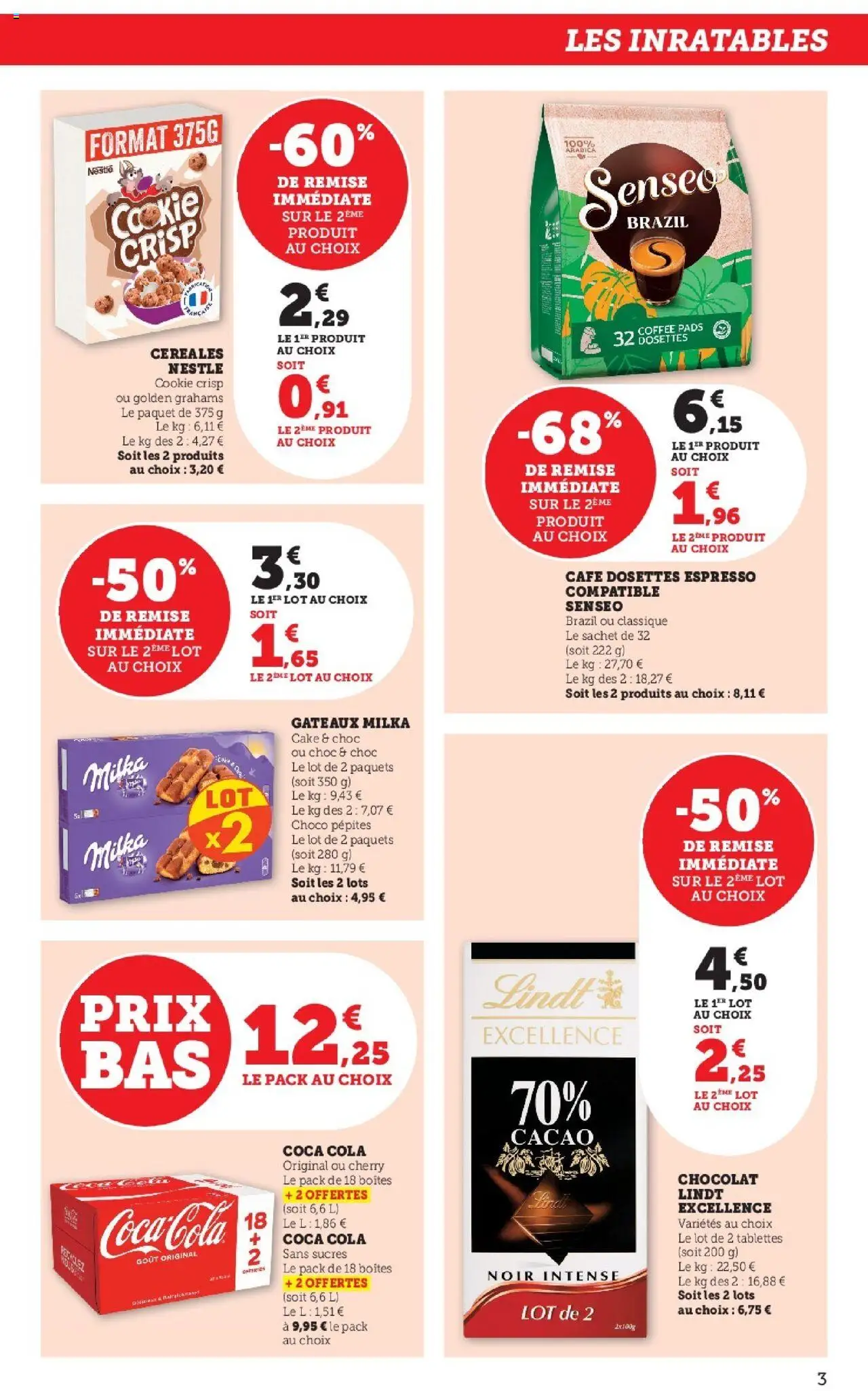 {H1} | Page: 3 | Produits: Senseo, Coca cola, Lindt, Céréales