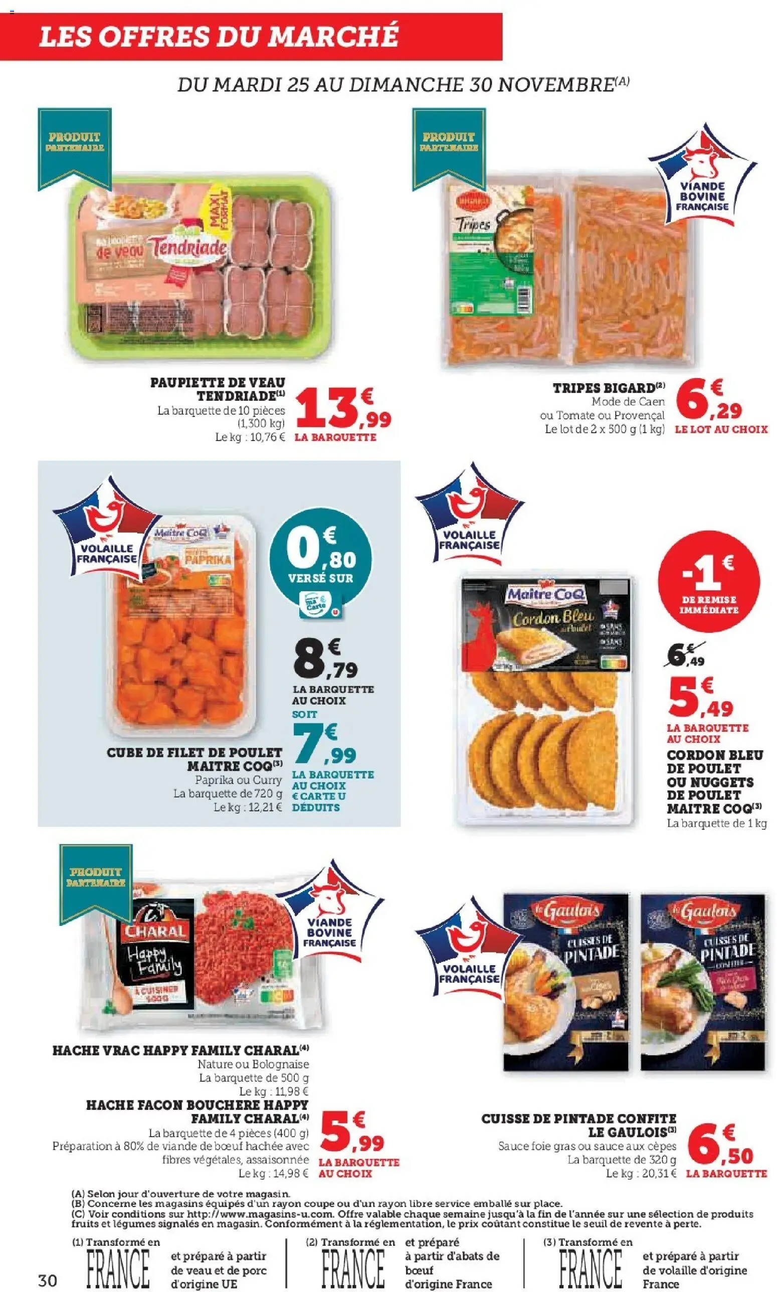 {H1} | Page: 30 | Produits: Viande de bœuf, Viande, Cordon bleu, Viande bovine