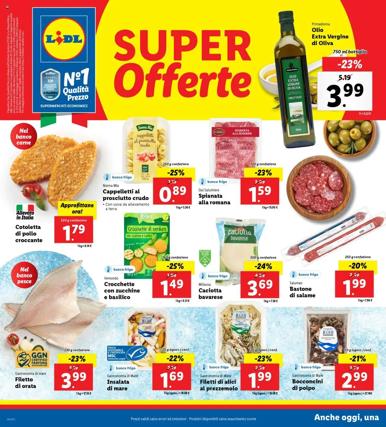 Volantino Lidl del 09.06.2025 | Pagina: 10 | Prodotti: Salame, Orata, Olio, Pesca