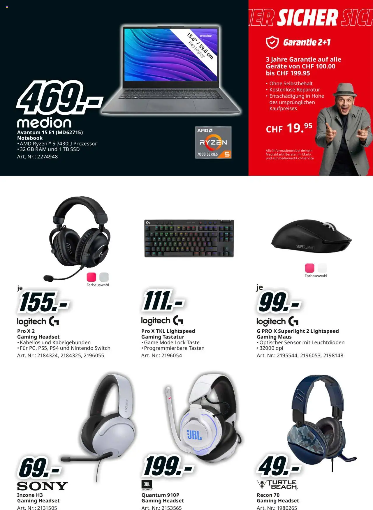 Media Markt Aktionen ab 22.06.2025 | Seite: 10 | Produkte: Headset, Tastatur, Maus, Sony