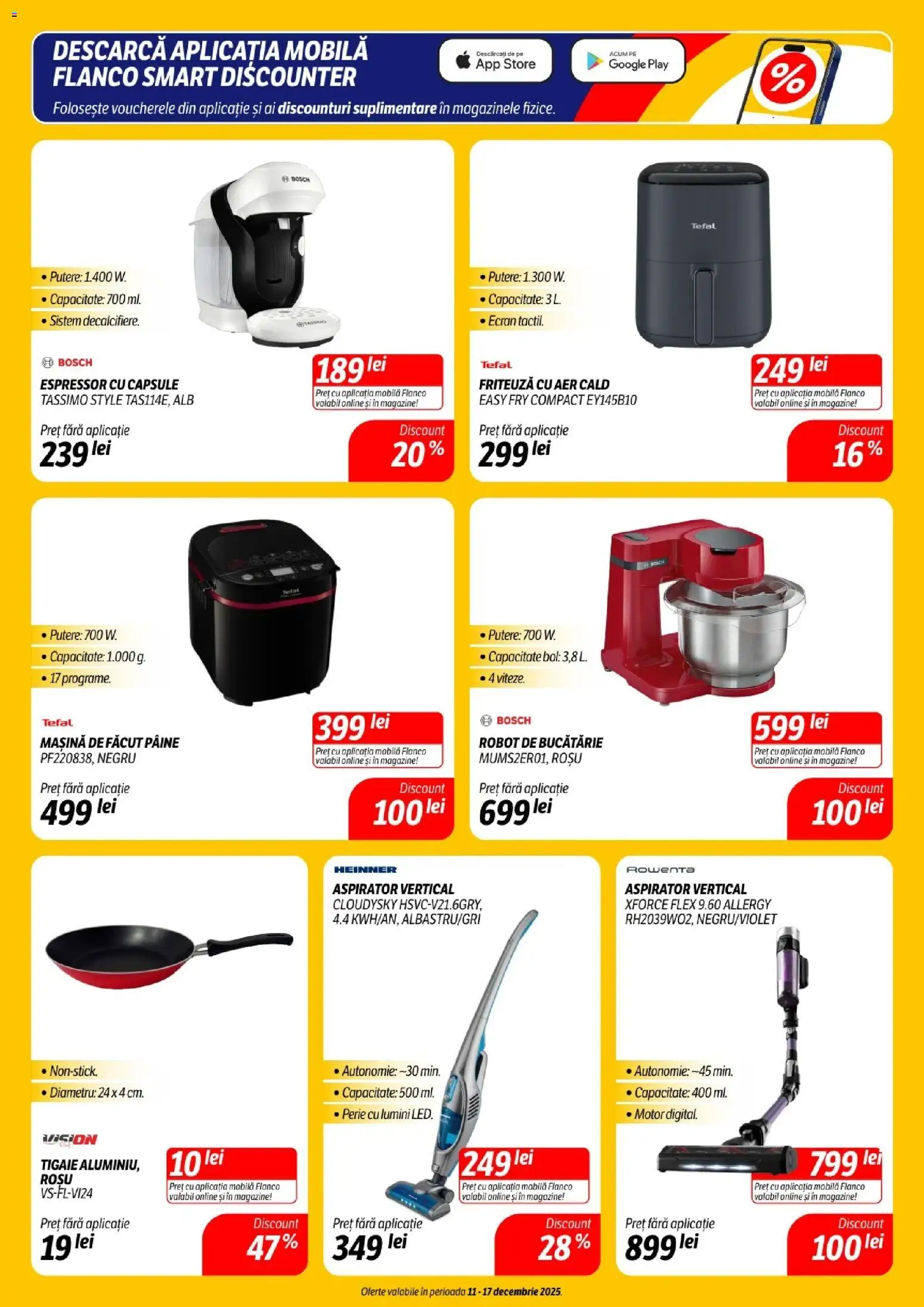 Noul catalog Flanco – valabil de la 11.12.2025 | Pagină: 9 | Produse: Robot de bucătarie, Aspirator, Perie, Pâine