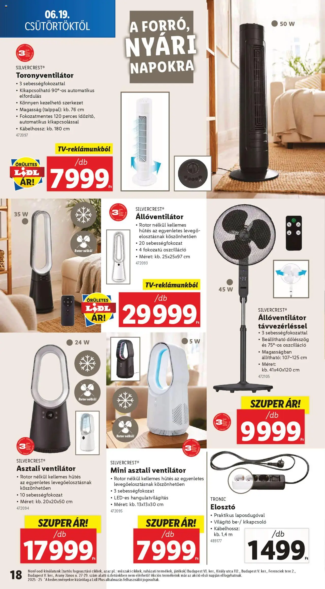Lidl akciós ujság - amely érvényes a következő dátumtól: 19.06.2025 | Oldal: 18 | Termékek: Állóventilátor, Ventilátor, Játékok