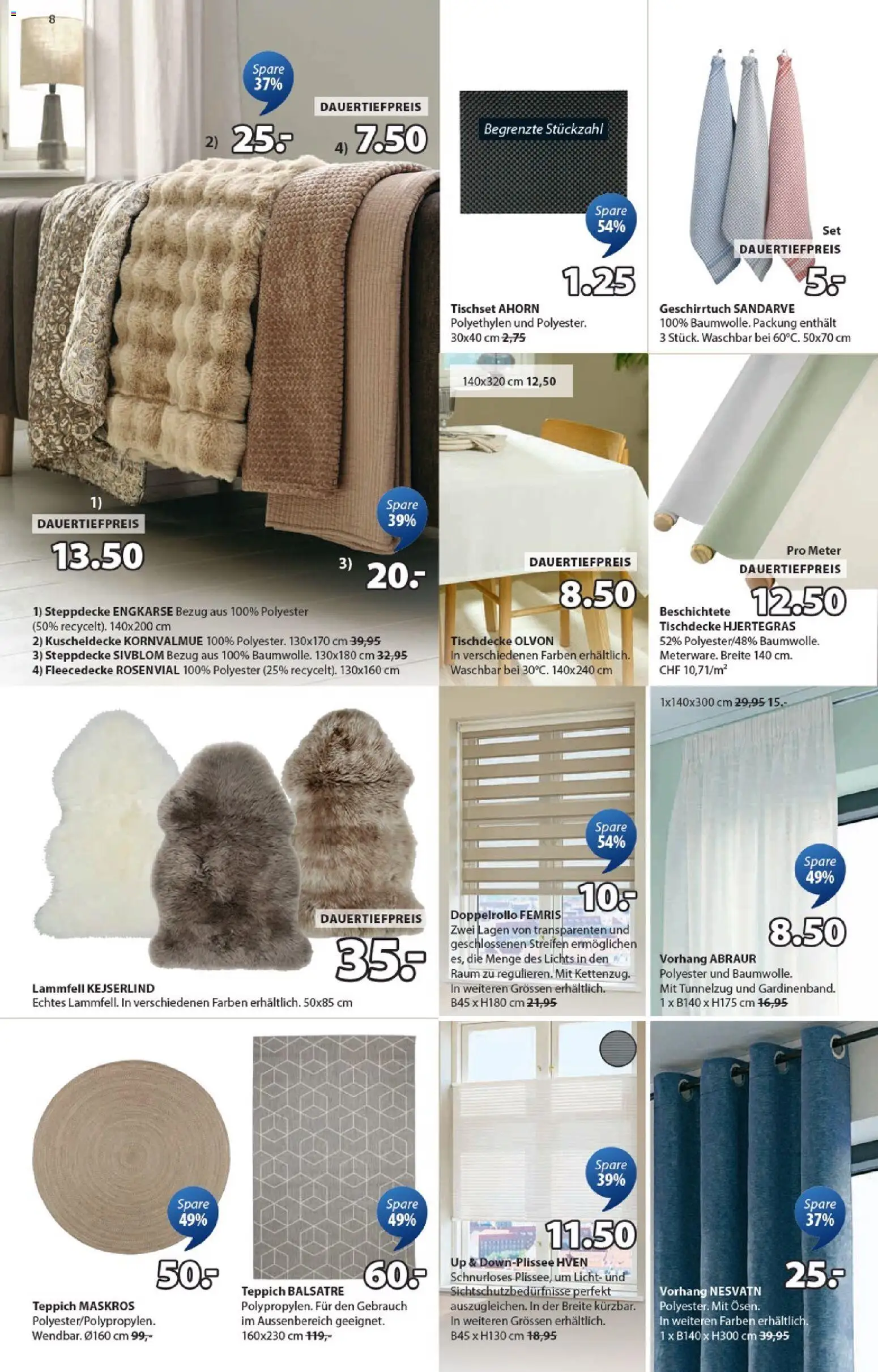 JYSK Aktionen – gültig ab 23.12.2025 | Seite: 8 | Produkte: Teppich, Vorhang