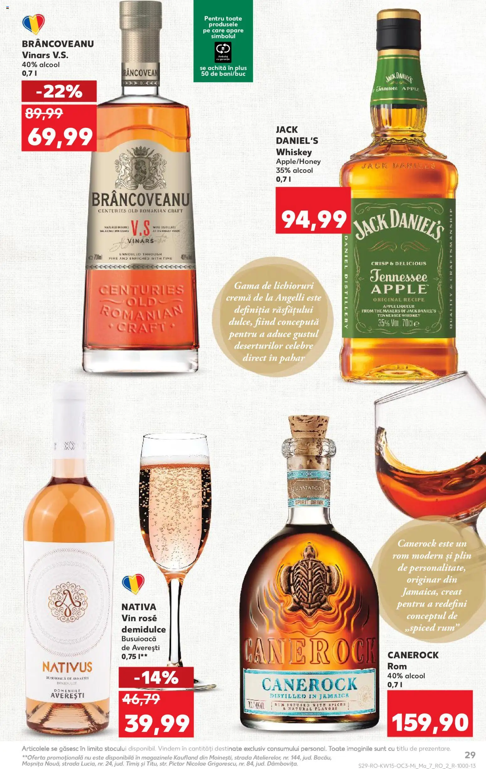 Noul catalog Kaufland – valabil de la 08.04.2026 | Pagină: 29 | Produse: Cremă, Vin, Rom, Whiskey