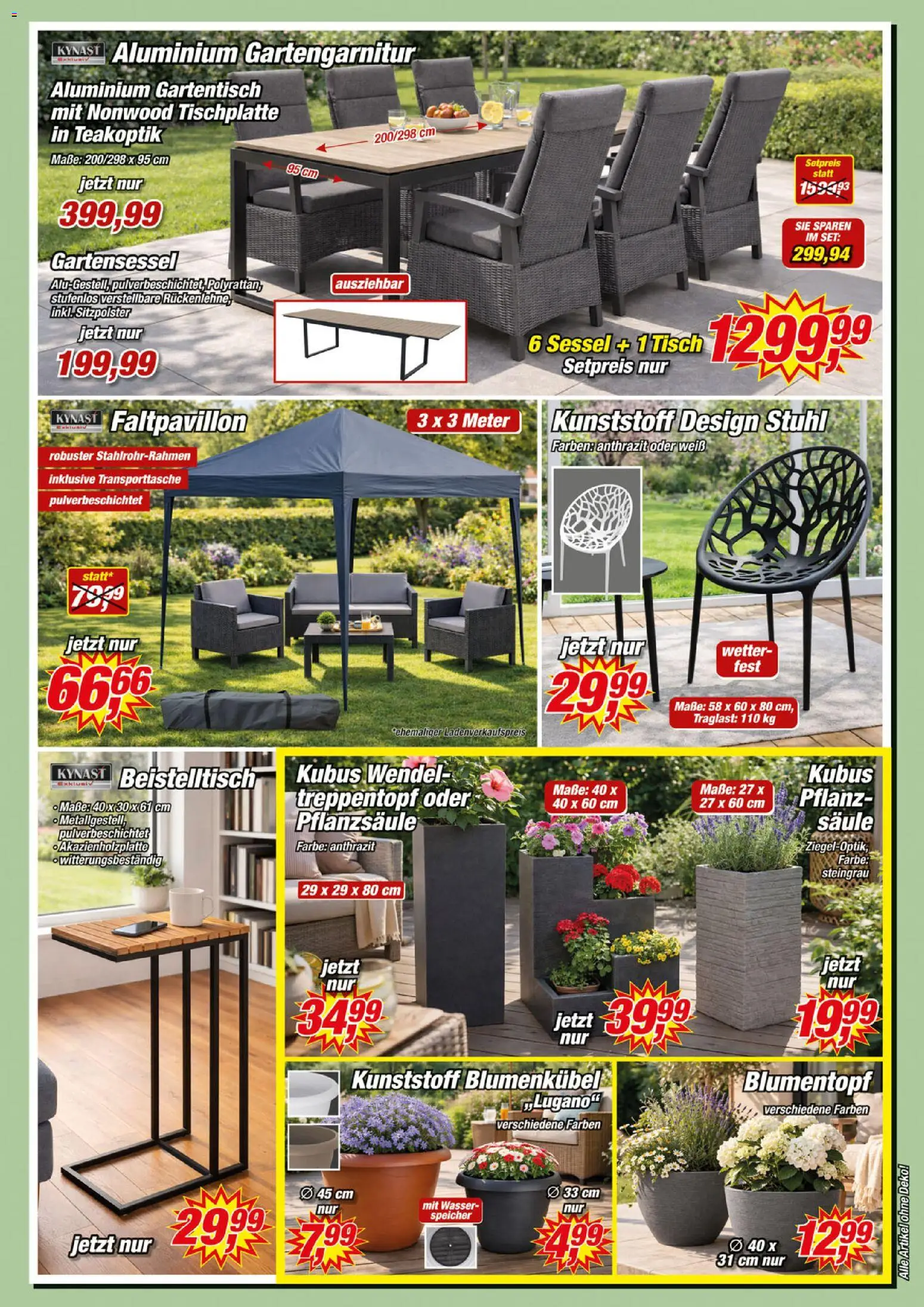Posten Börse Prospekt – gültig ab 04.04.2026 | Seite: 3 | Produkte: Beistelltisch, Stuhl, Blumentopf, Wasser