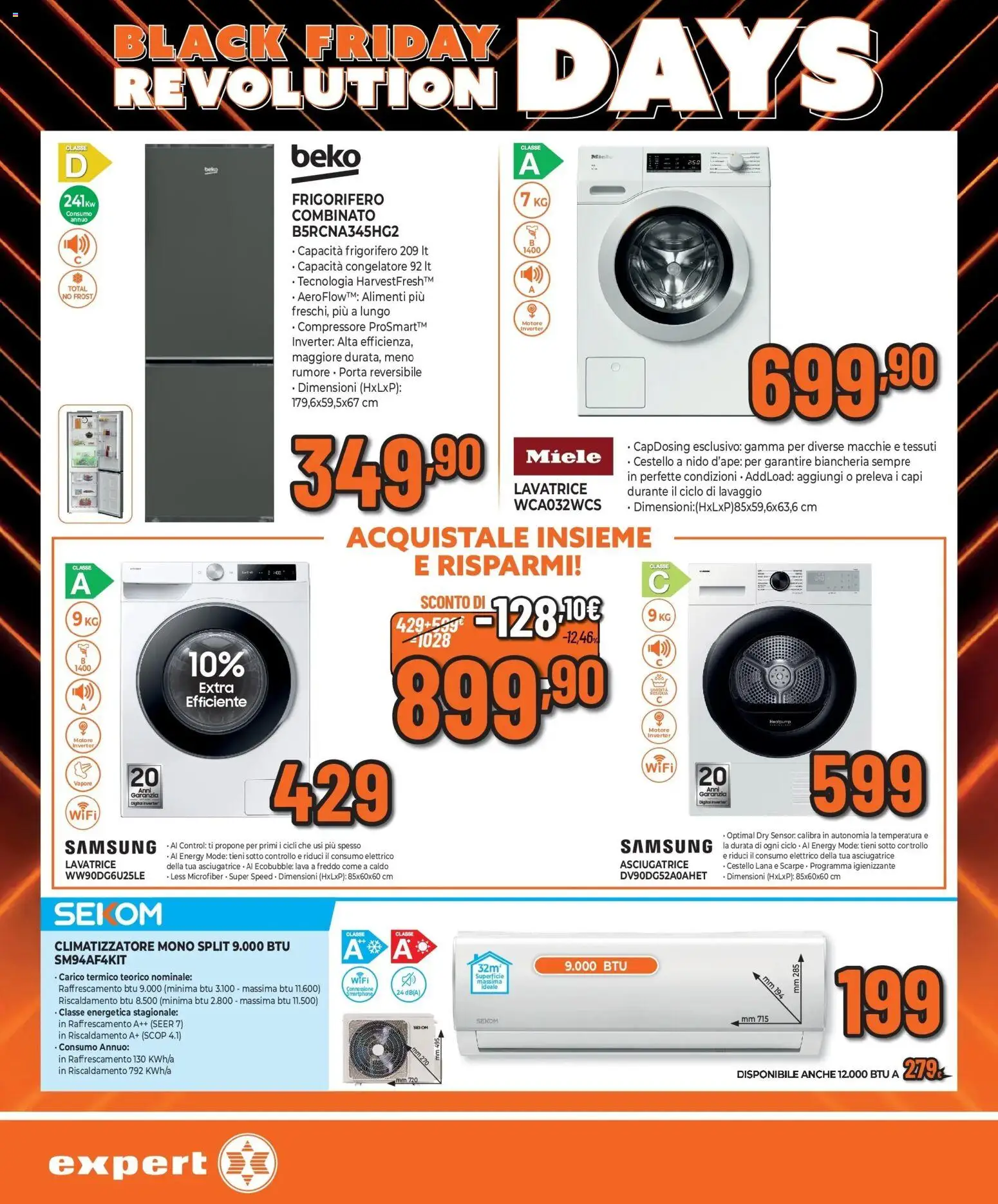 Volantino Expert del 13.11.2025 | Pagina: 6 | Prodotti: Climatizzatore, Asciugatrice, Frigorifero, Samsung