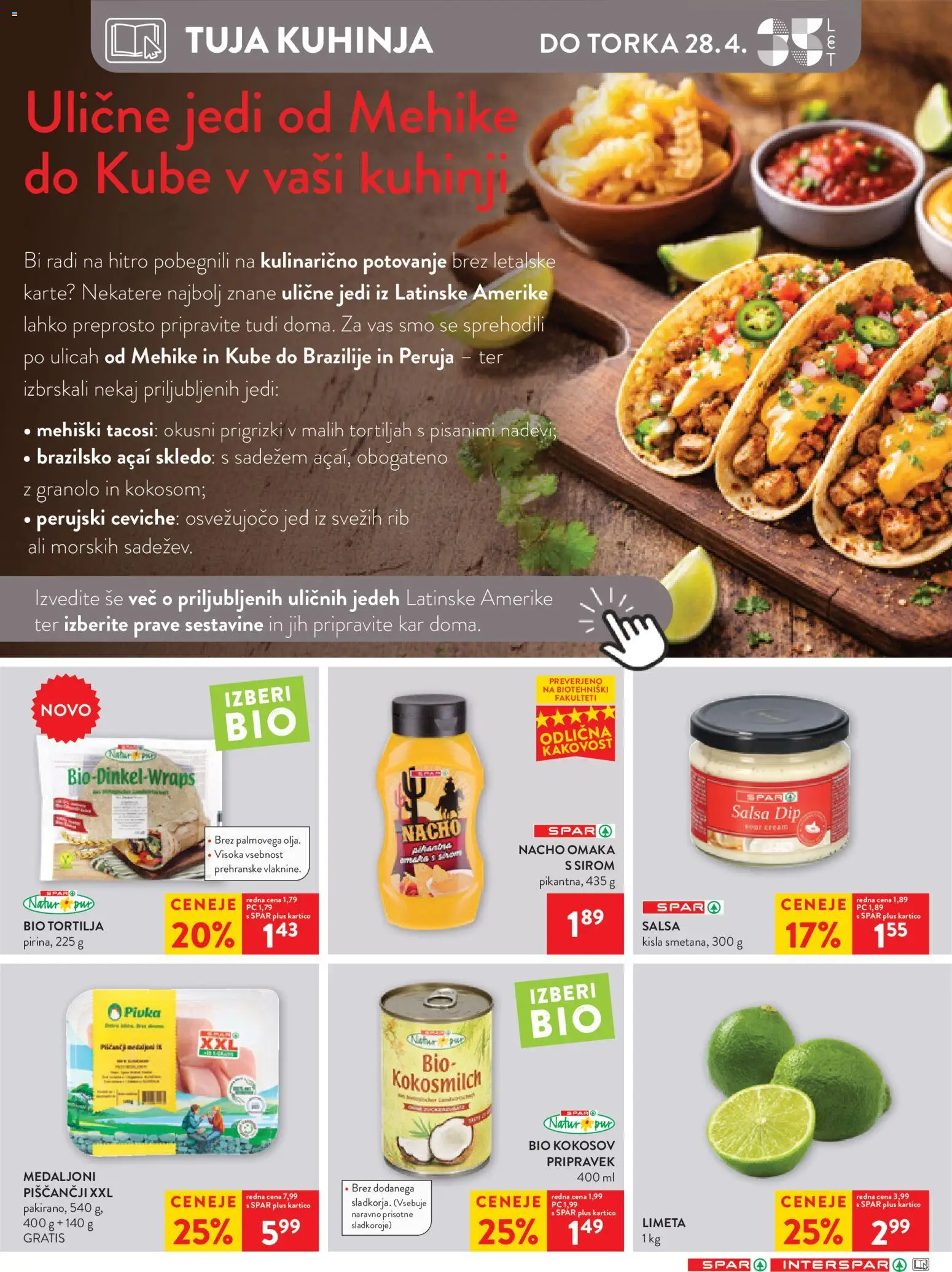 Novi Spar katalog ponudbe – veljaven od 22.04.2026 | Stran: 21 | Izdelki: Limeta, Nacho omaka, Prigrizki, Omaka