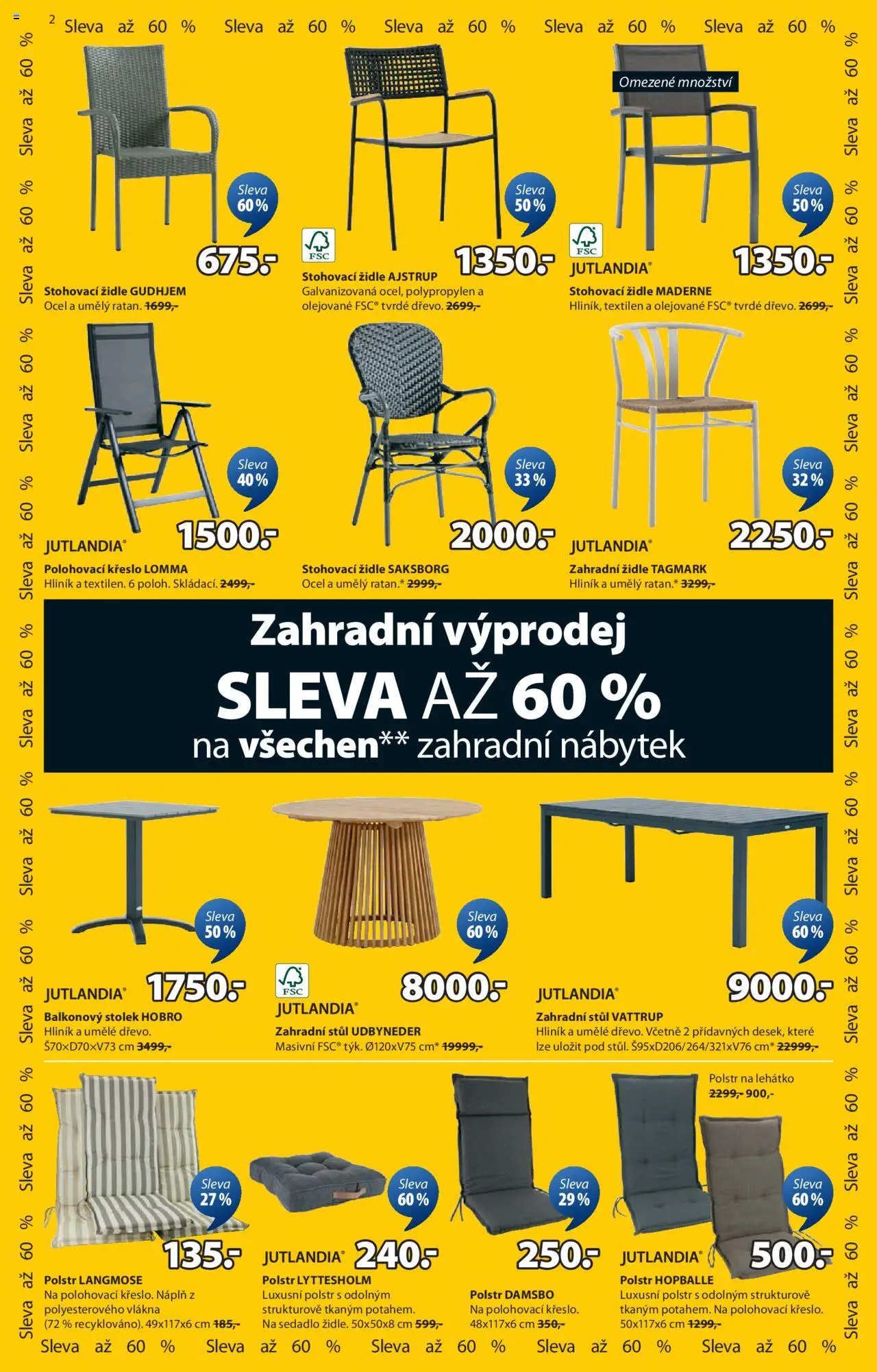 JYSK leták - Záhradní výprodej od 30.07.2025 | Strana: 2 | Produkty: Nábytek, Křeslo, Stůl, Židle